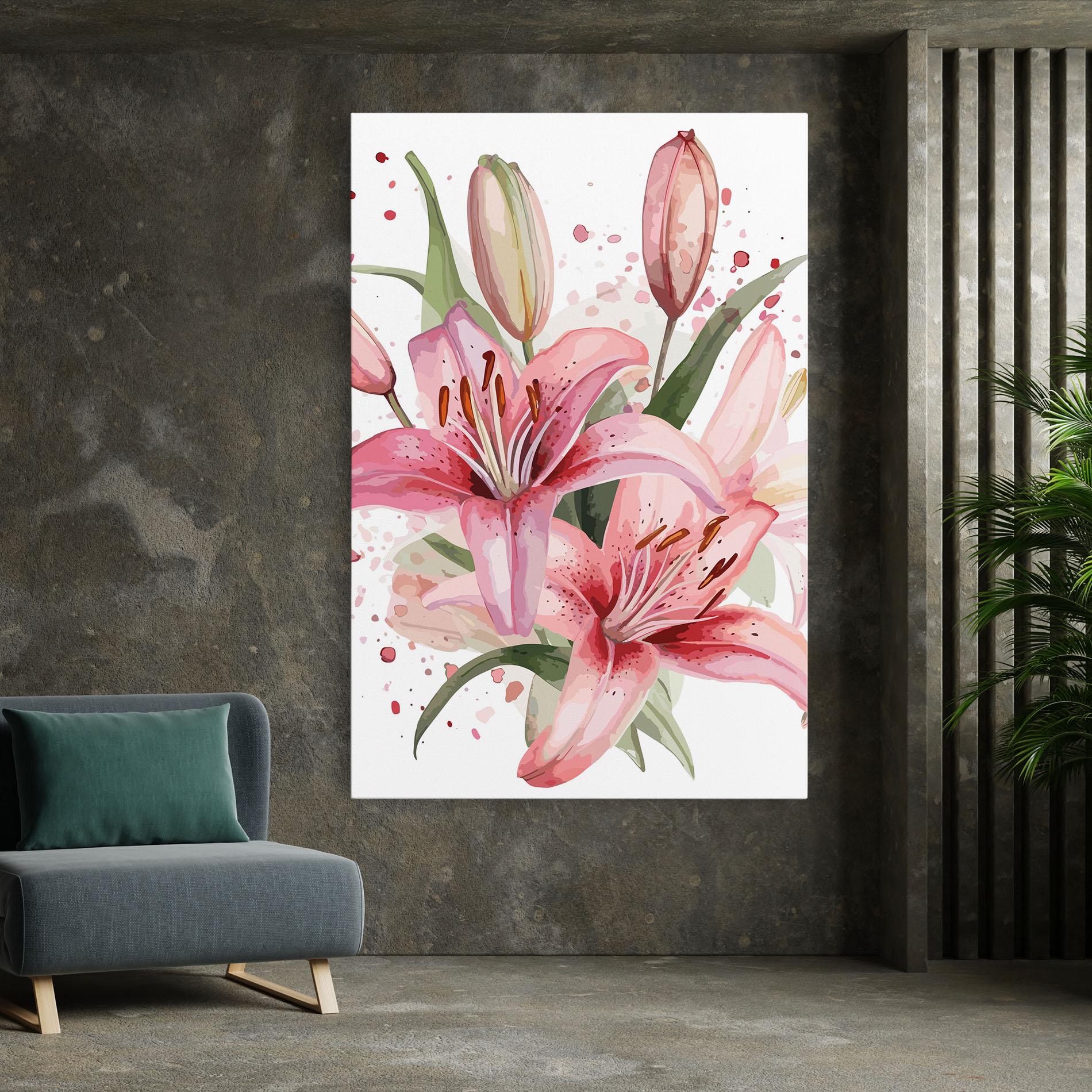 Obraz na Płótnie Beautiful Pink Lily mockup 7