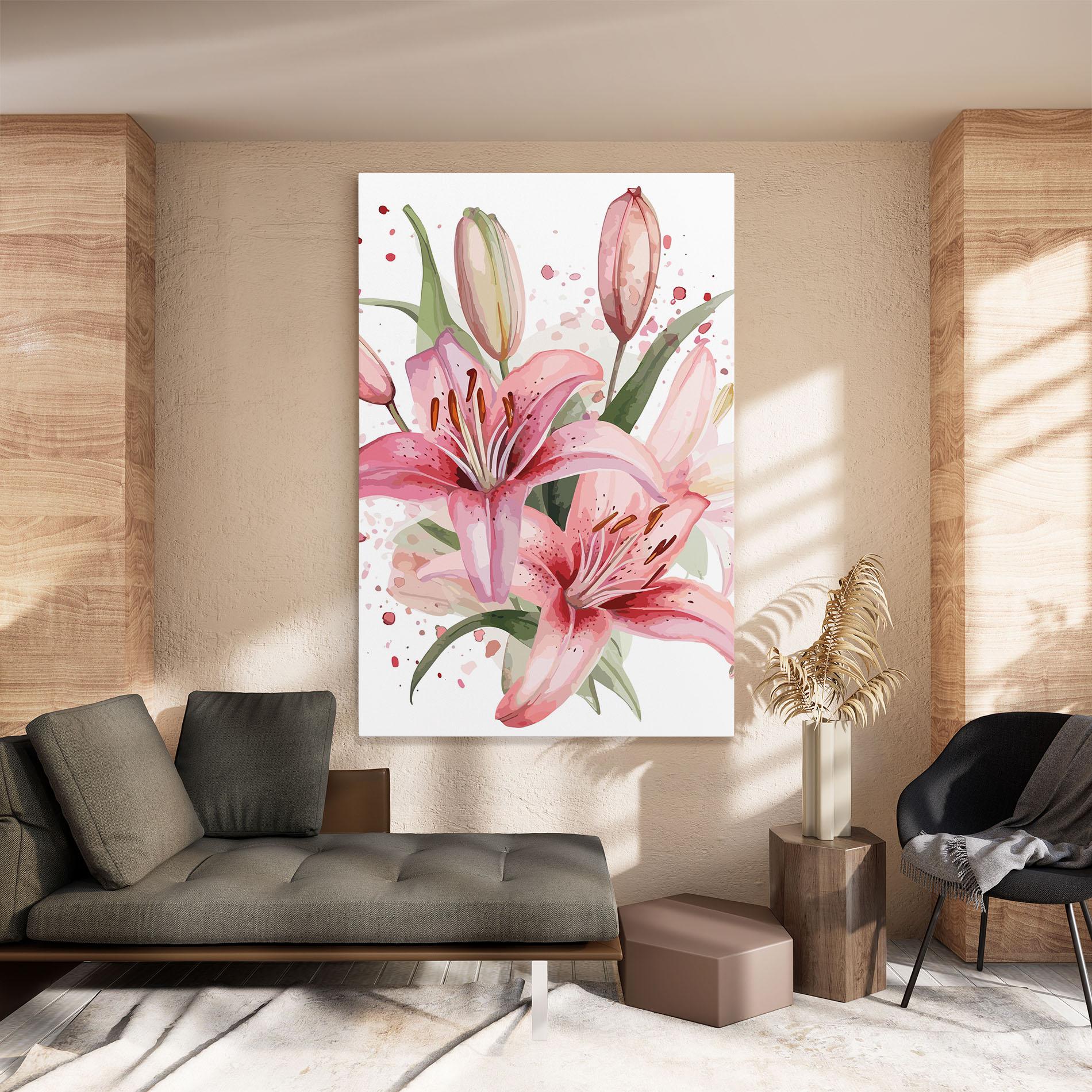 Obraz na Płótnie Beautiful Pink Lily mockup 8