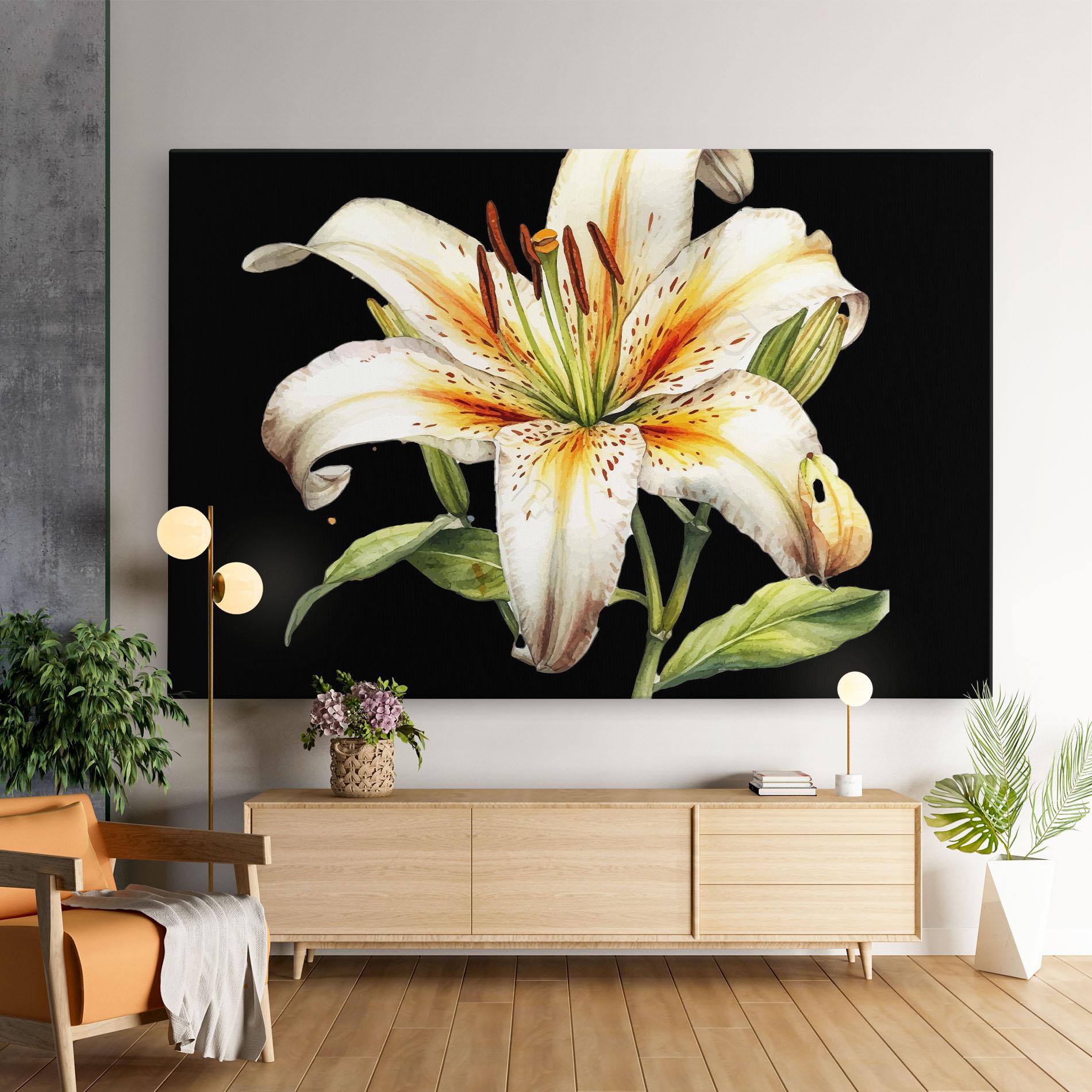 Obraz na Płótnie Beautiful White Lily mockup 9