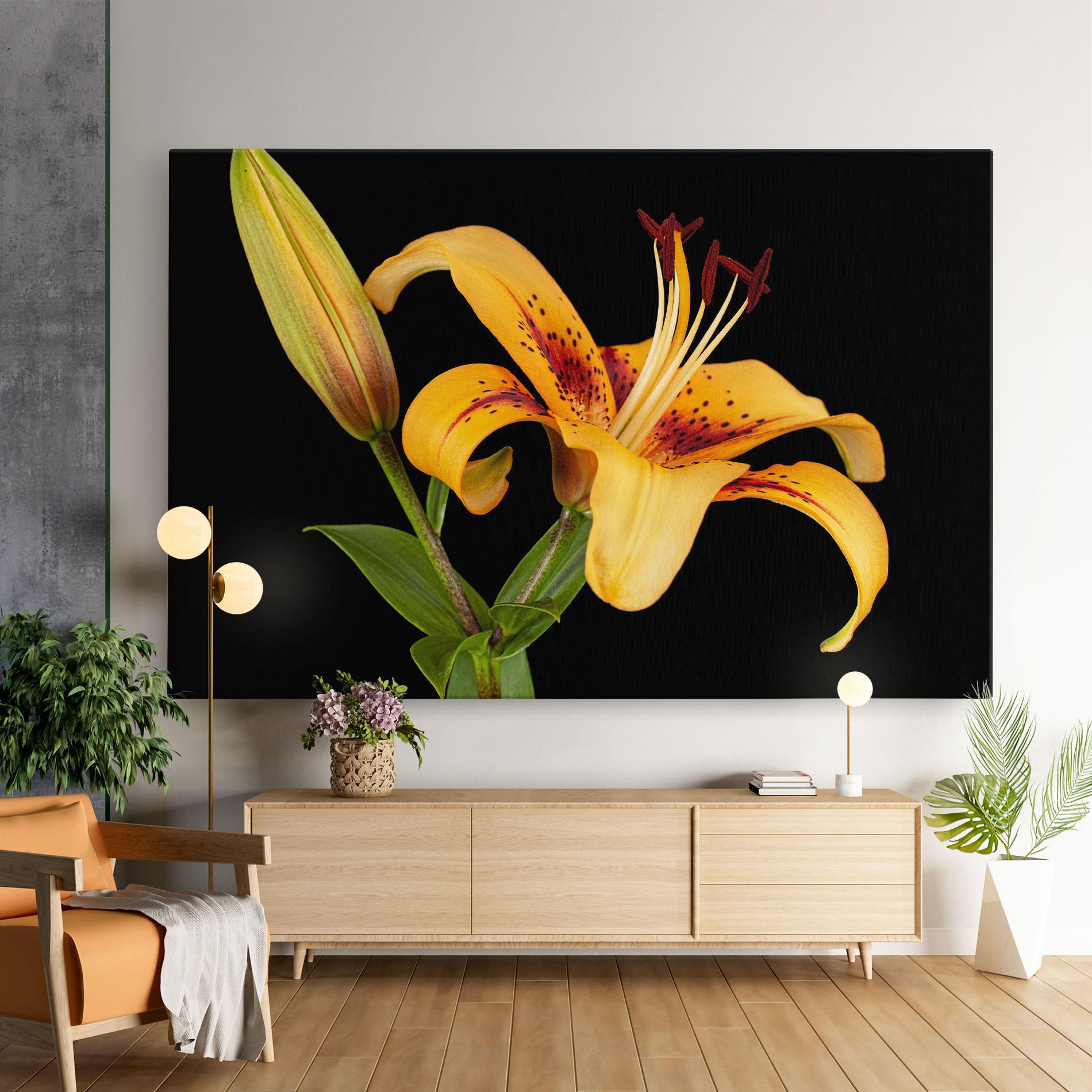 Obraz na Płótnie Beautiful Yellow Lily mockup 9