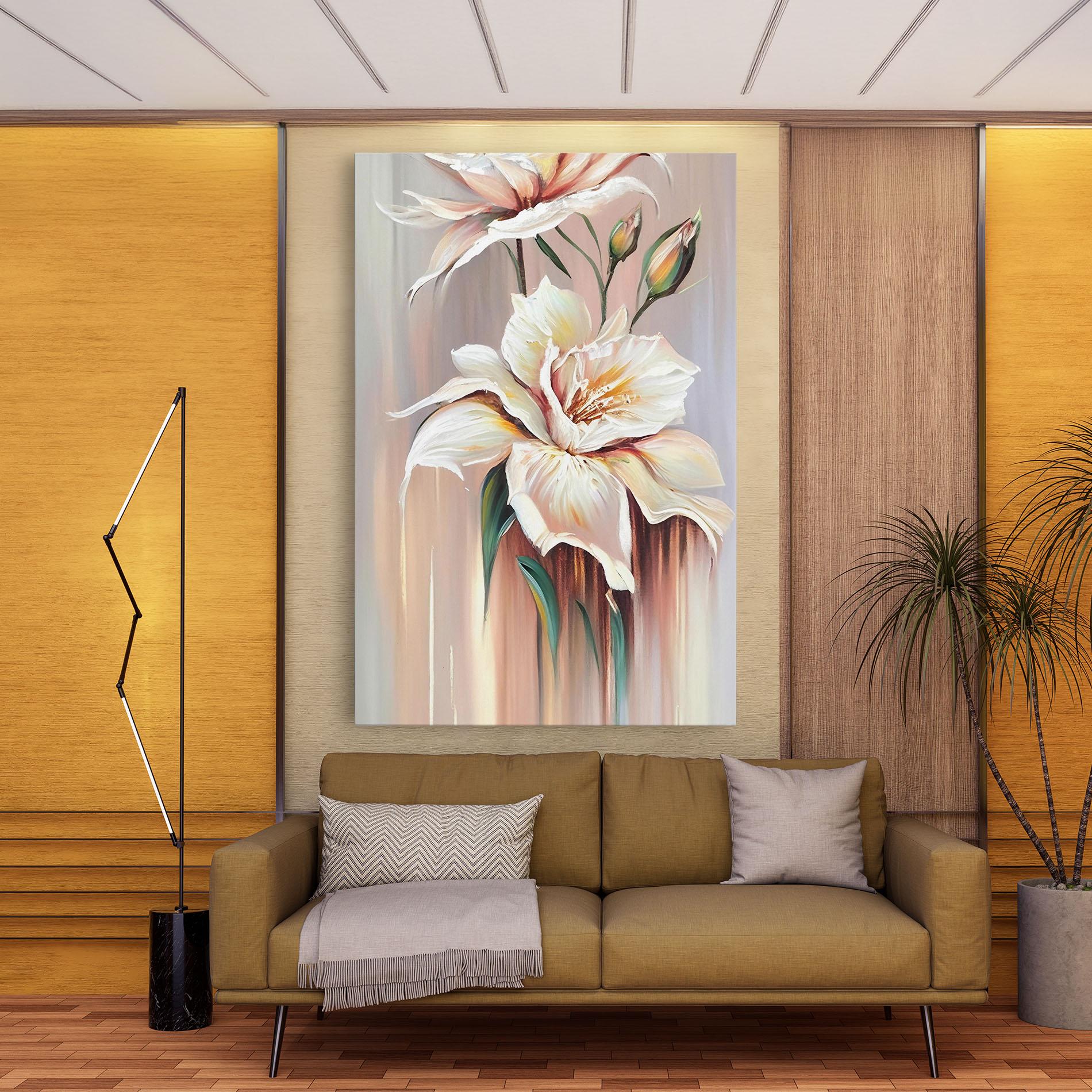 Obraz na Płótnie Abstract Lily Painting mockup 9