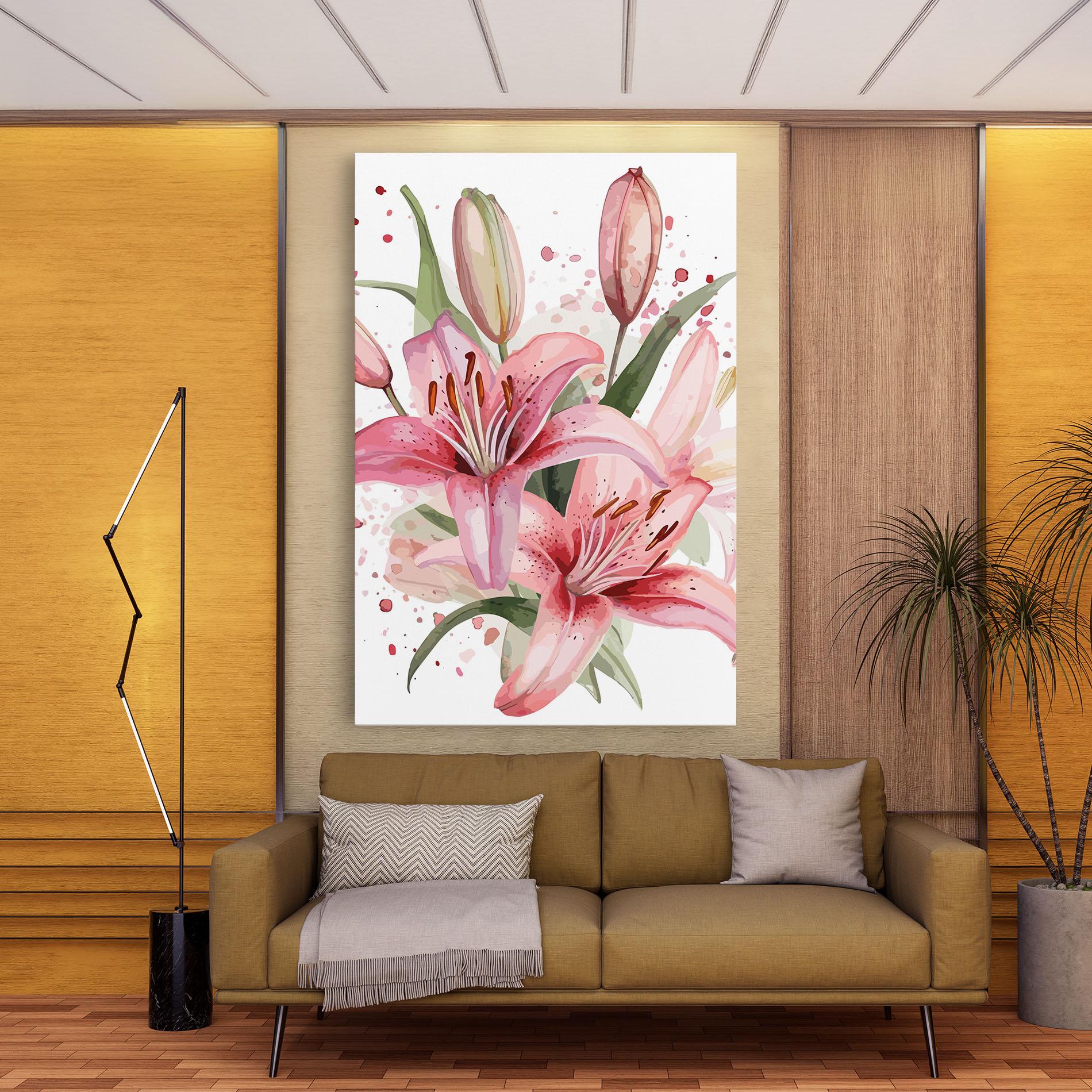 Obraz na Płótnie Beautiful Pink Lily mockup 9