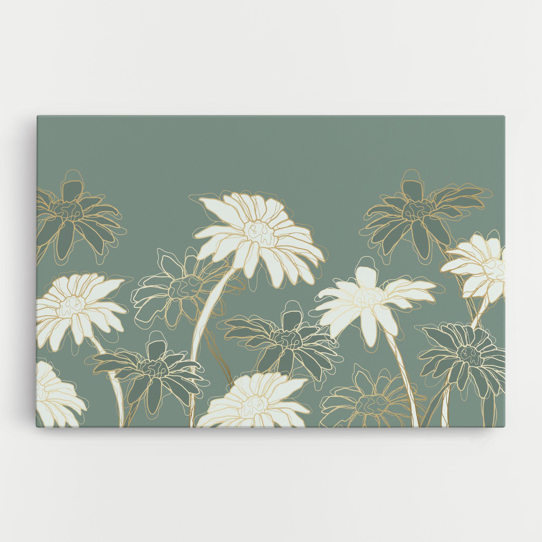 Obraz na Płótnie Gold Green Line mockup 0