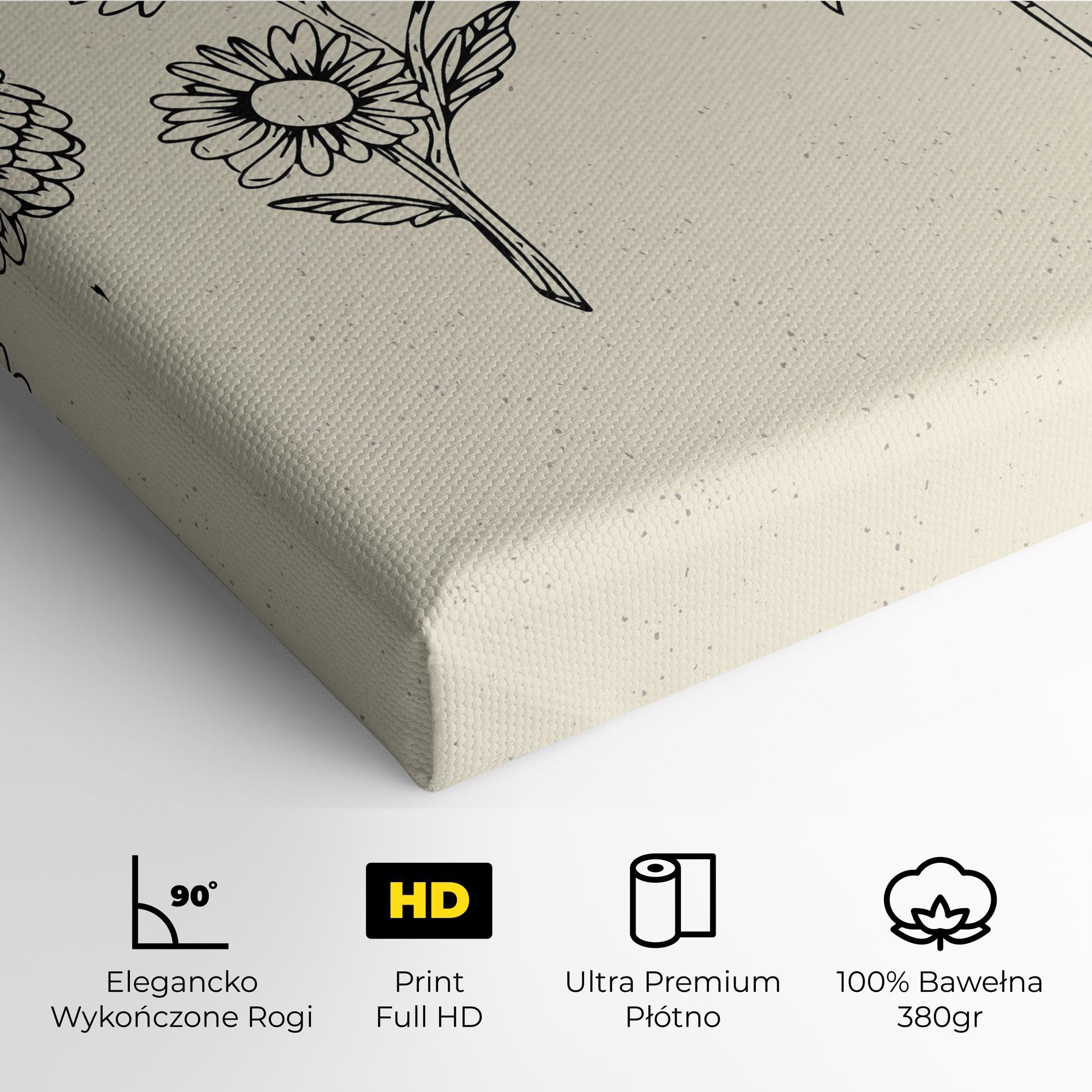 Obraz na Płótnie Black Line Cream mockup 4