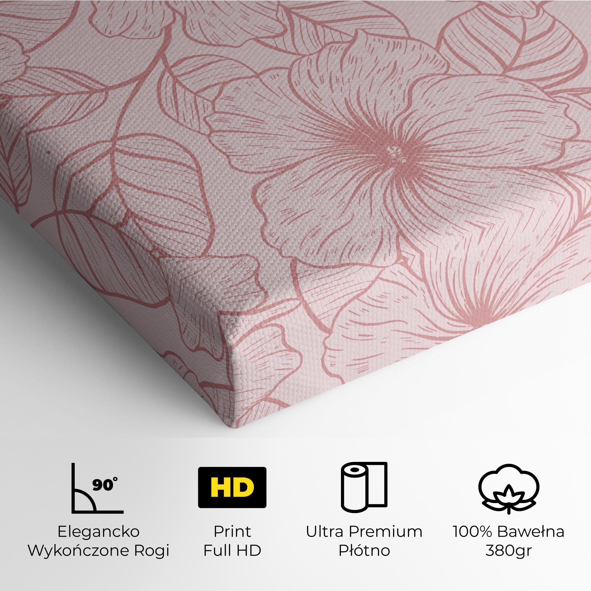 Obraz na Płótnie Pink Line Flower mockup 4