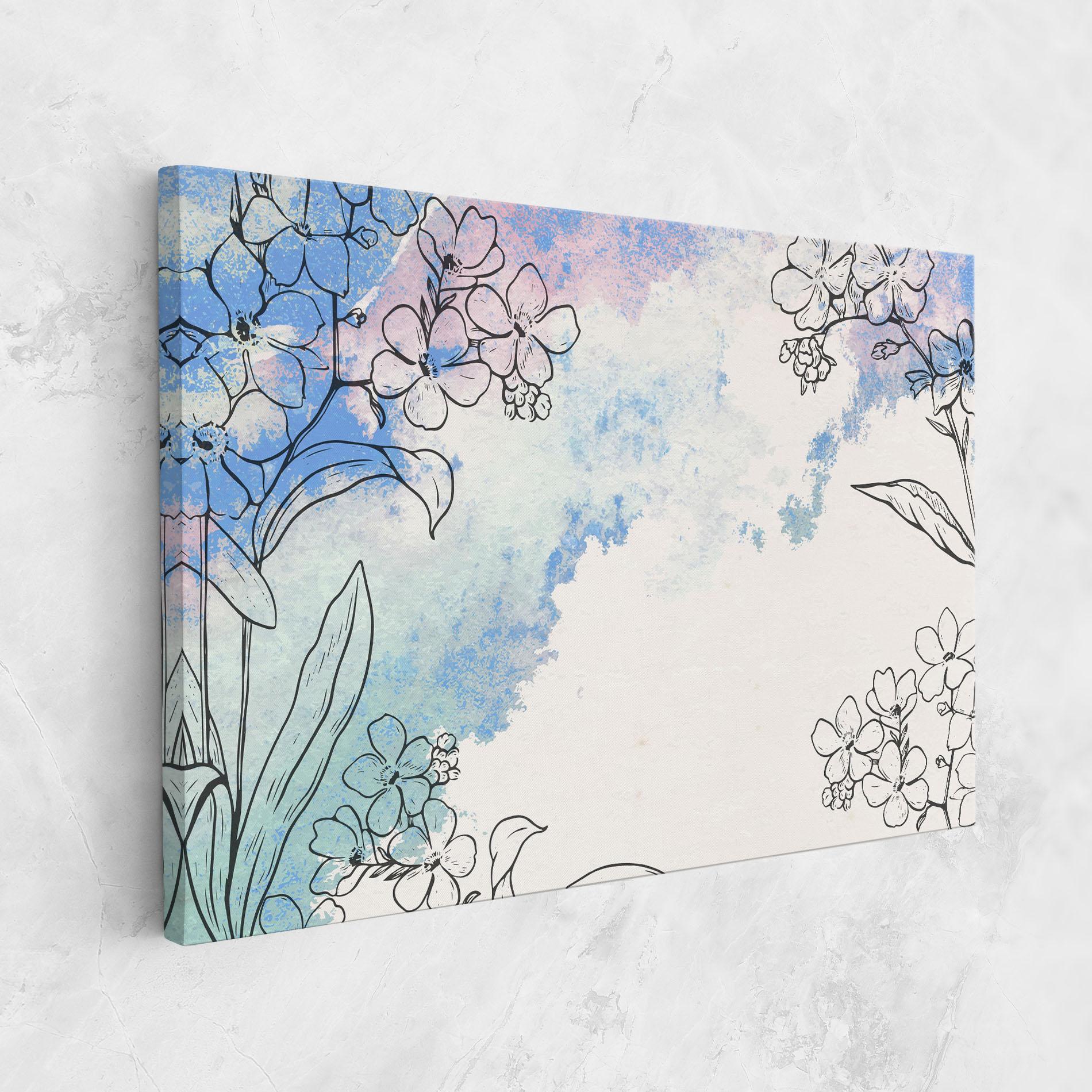 Obraz na Płótnie Blue Watercolor Flower mockup 1