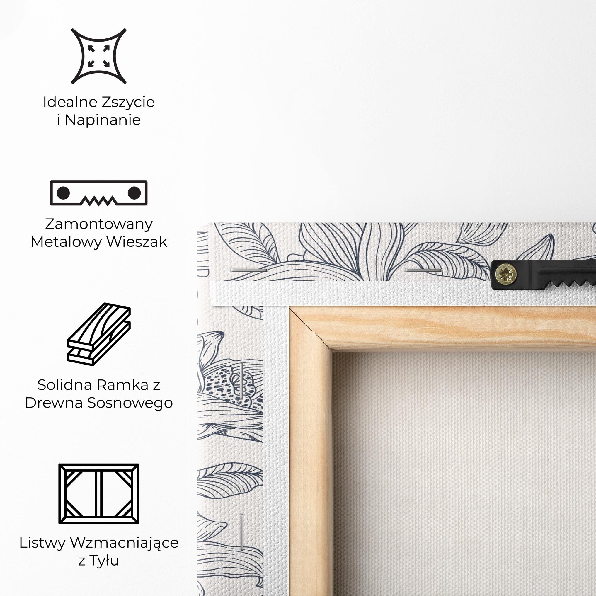 Obraz na Płótnie Blue Patern Flower mockup 5