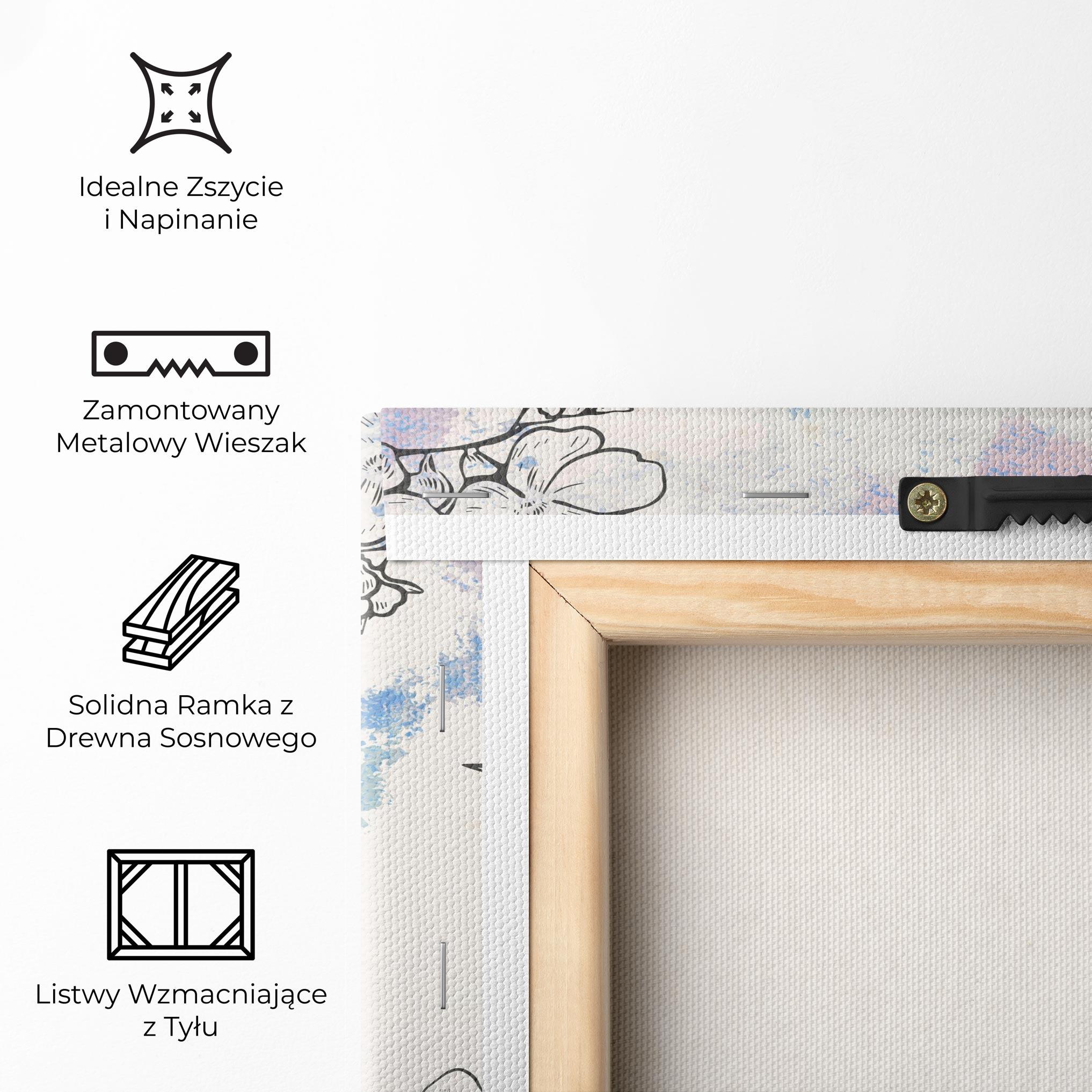 Obraz na Płótnie Blue Watercolor Flower mockup 5