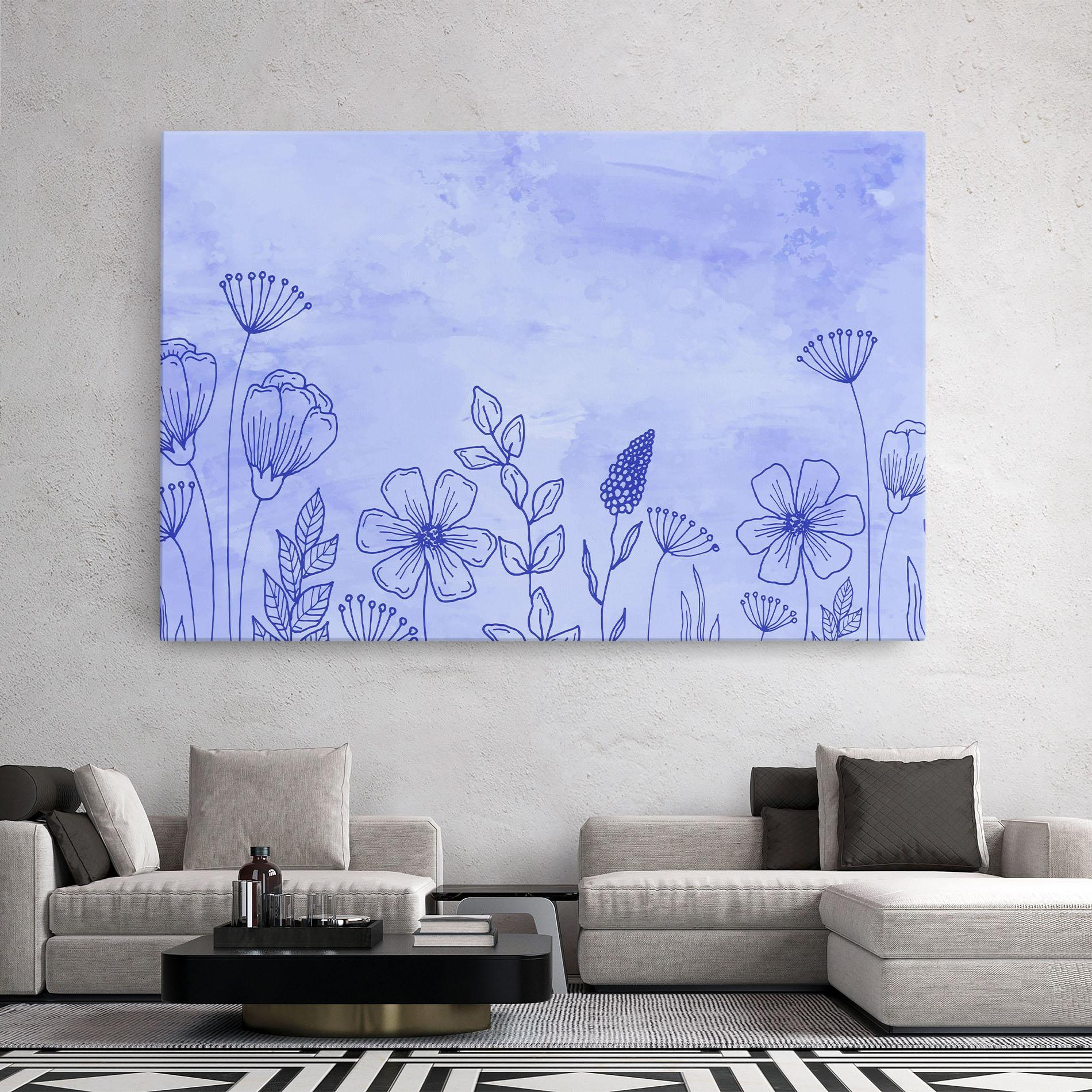 Obraz na Płótnie Blue Line Plant mockup 2