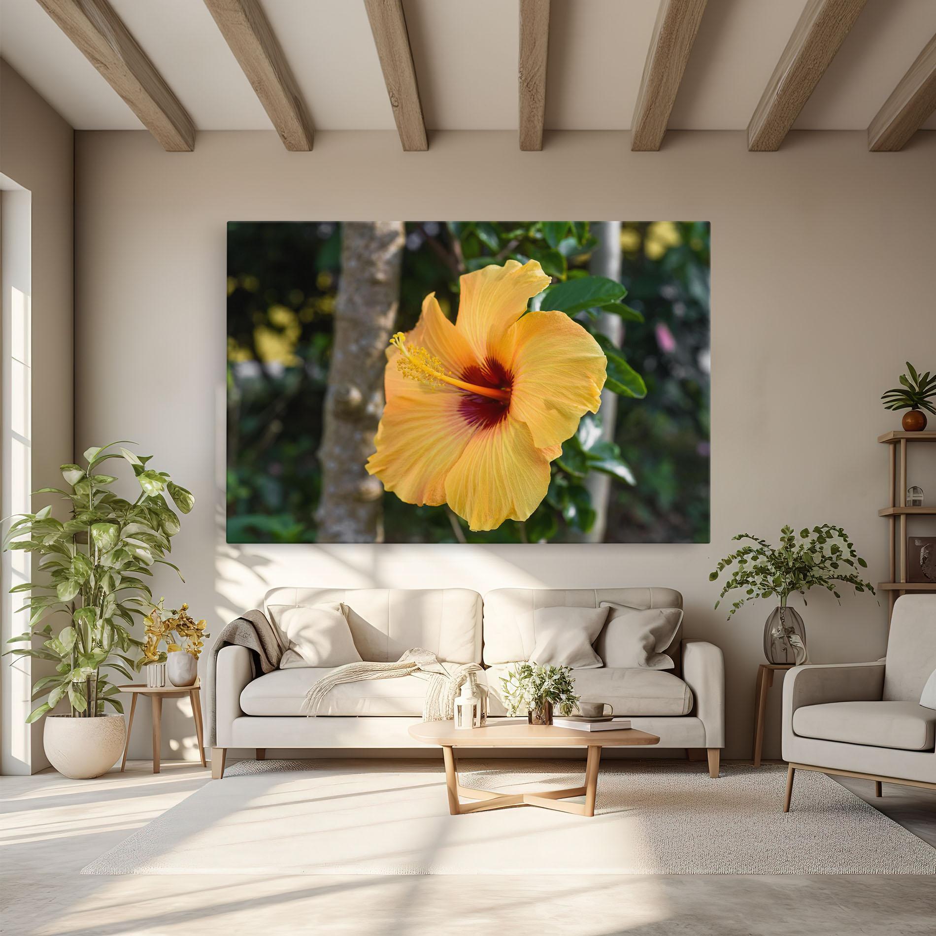 Obraz na Płótnie Yellow Hibiscus mockup 6