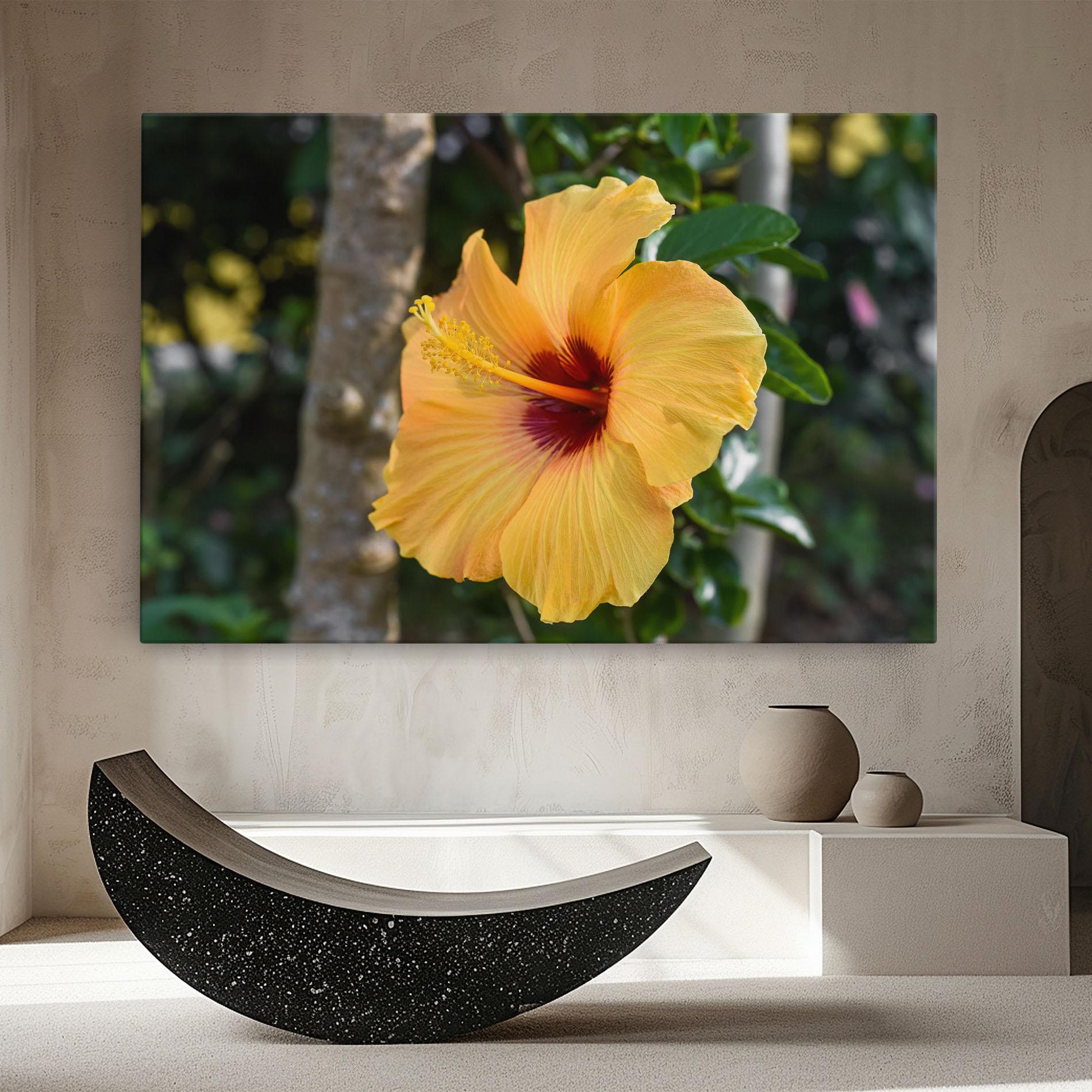 Obraz na Płótnie Yellow Hibiscus mockup 8
