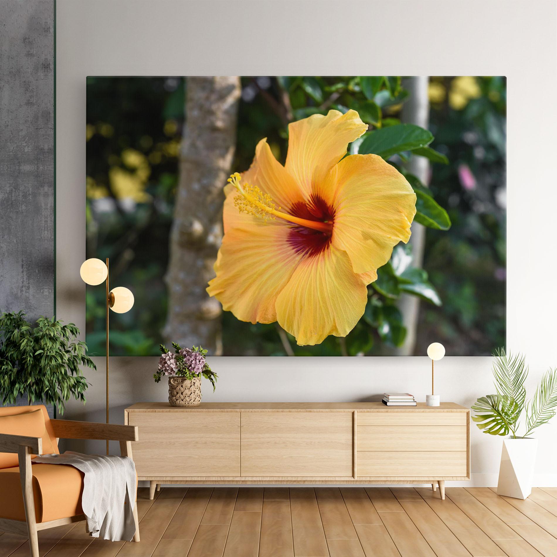 Obraz na Płótnie Yellow Hibiscus mockup 9