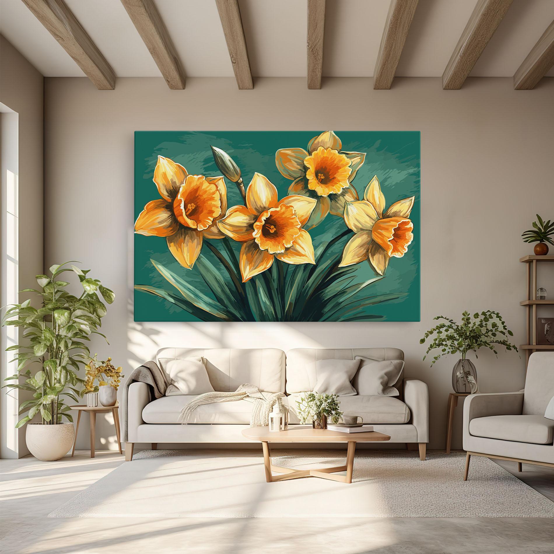 Obraz na Płótnie Yellow Wild Flower mockup 6