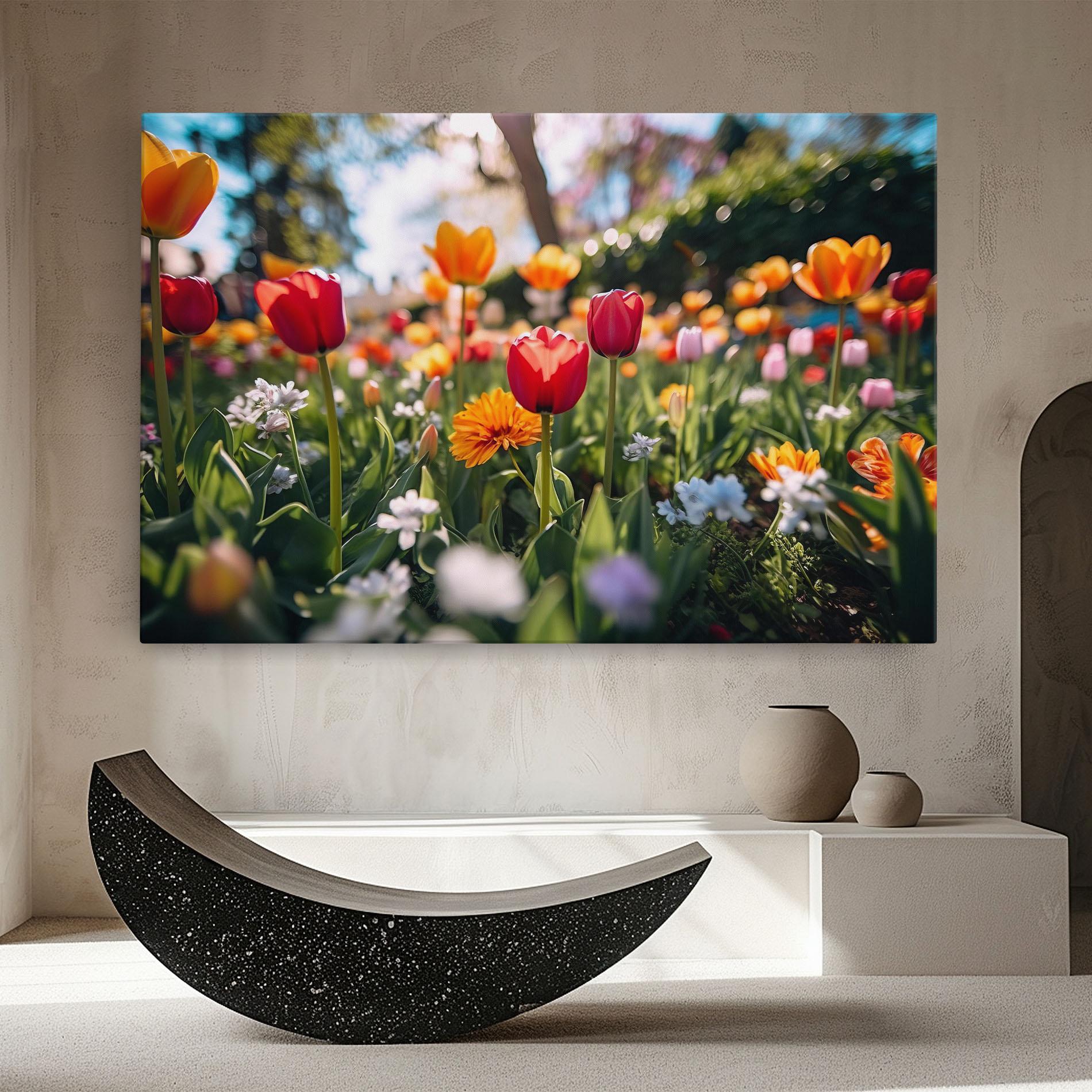 Obraz na Płótnie Garden Tulips Mix mockup 8