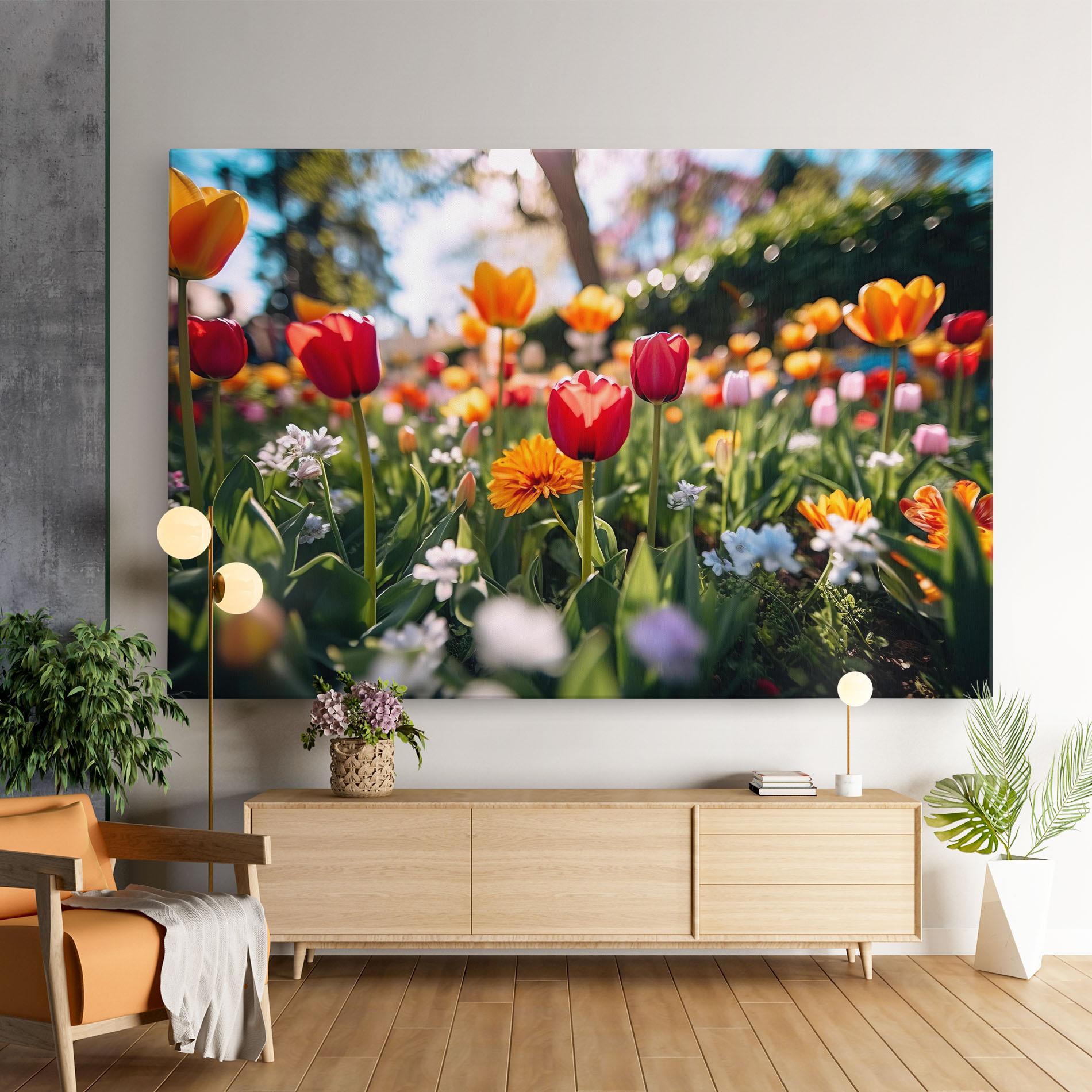 Obraz na Płótnie Garden Tulips Mix mockup 9