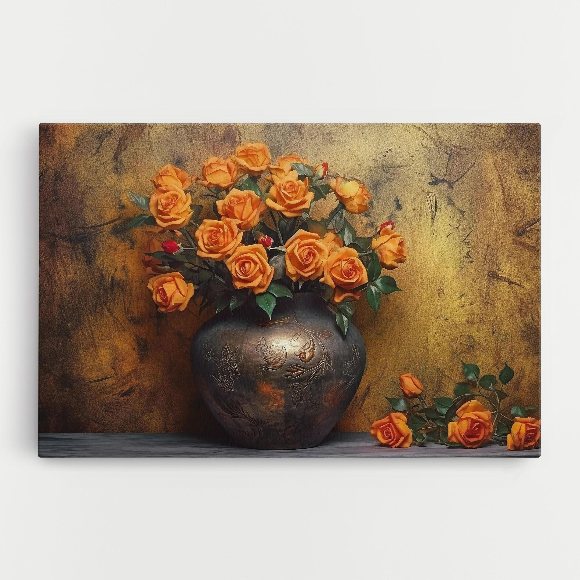 Obraz na Płótnie Orange Vintage Vase mockup 0