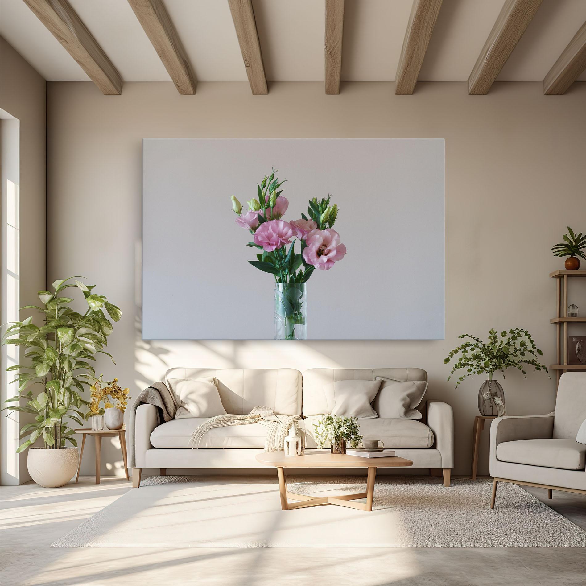 Obraz na Płótnie Pretty Pink Flower Vase mockup 6