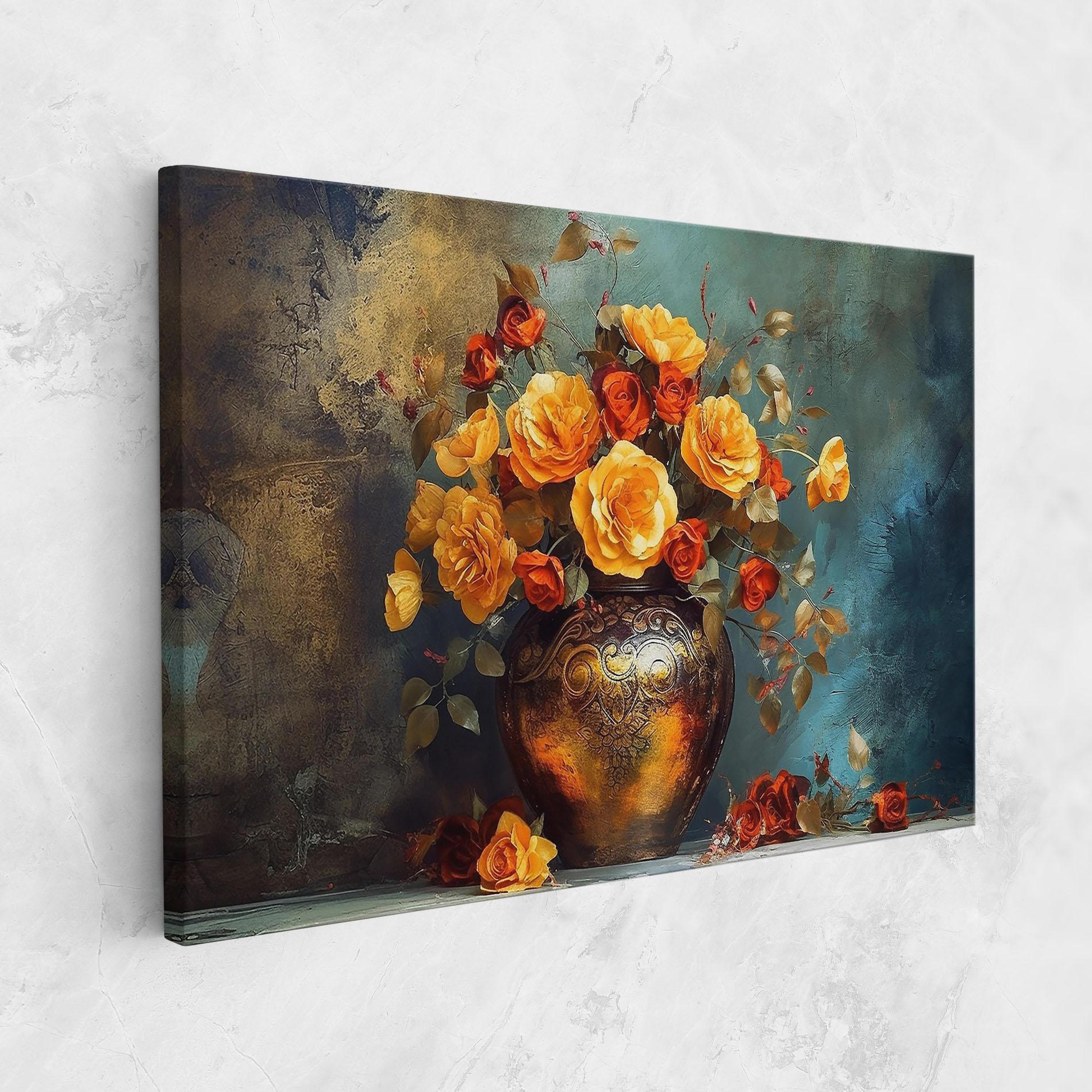 Obraz na Płótnie Red Orange Flower Vase mockup 1