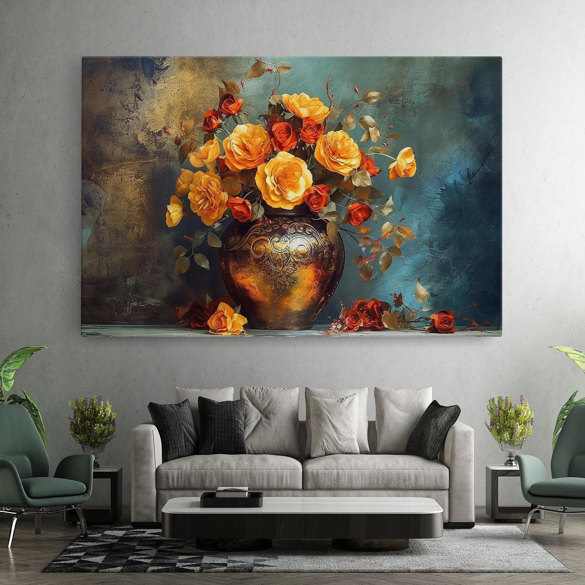 Obraz na Płótnie Red Orange Flower Vase mockup 7