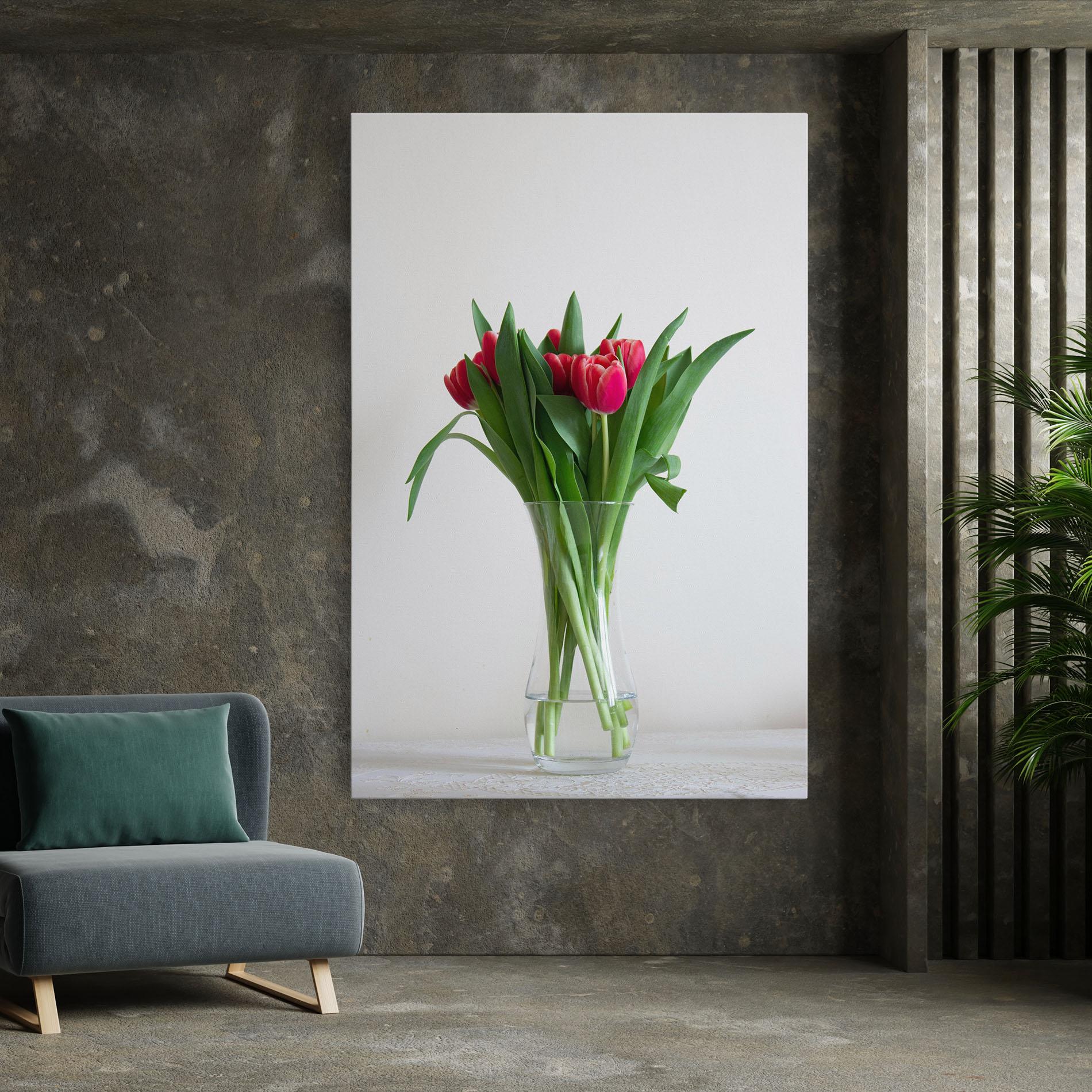Obraz na Płótnie Pretty Tulips Vase mockup 7