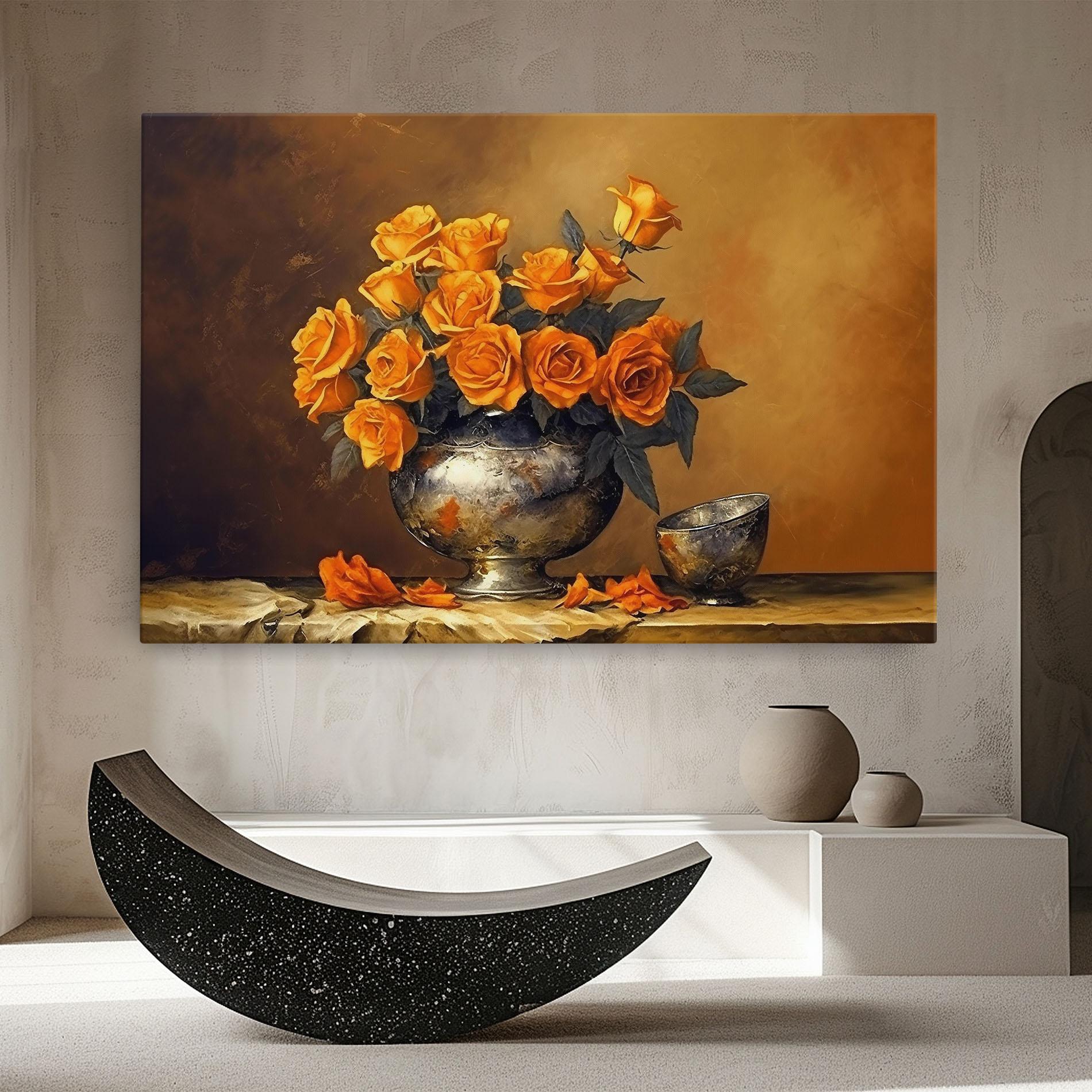 Obraz na Płótnie Orange Rose Vase mockup 8