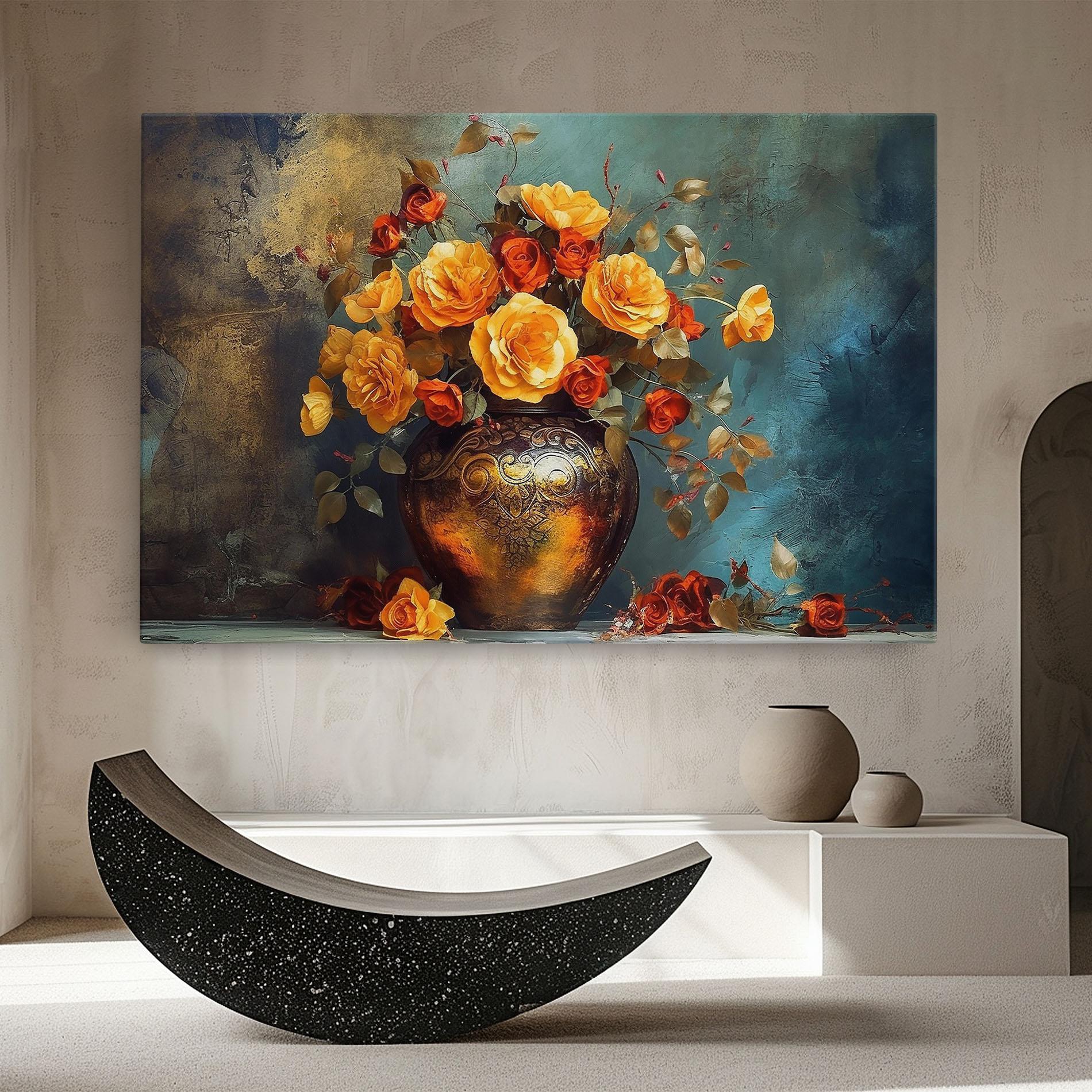 Obraz na Płótnie Red Orange Flower Vase mockup 8