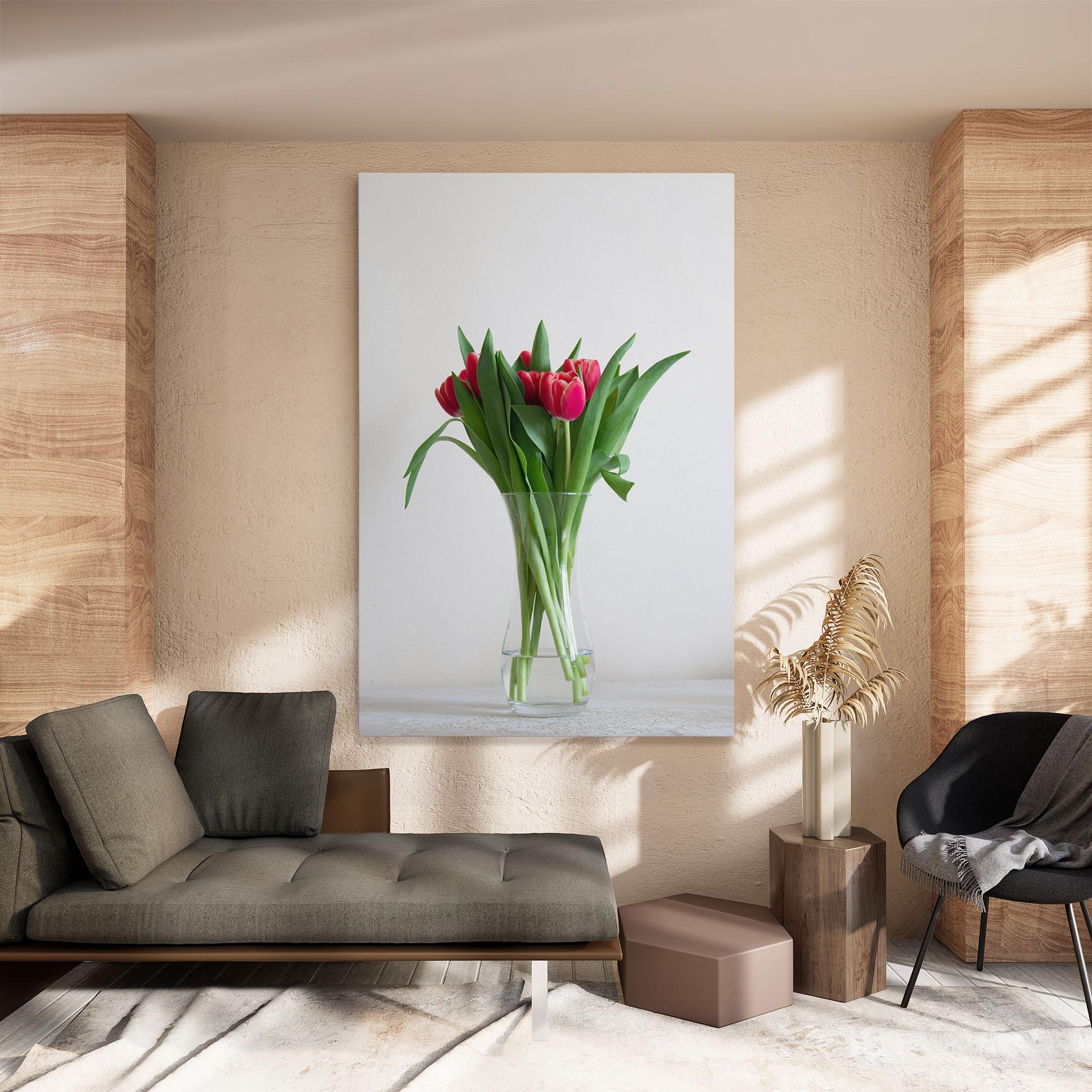 Obraz na Płótnie Pretty Tulips Vase mockup 8