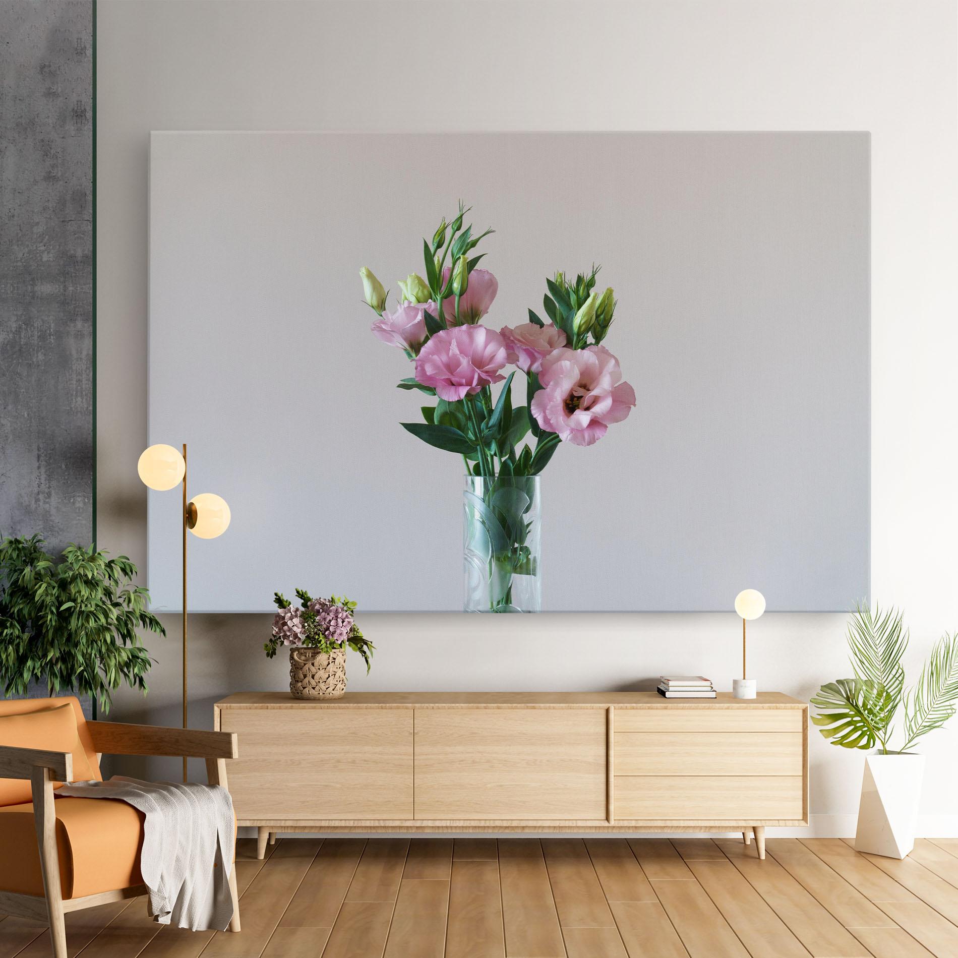 Obraz na Płótnie Pretty Pink Flower Vase mockup 9