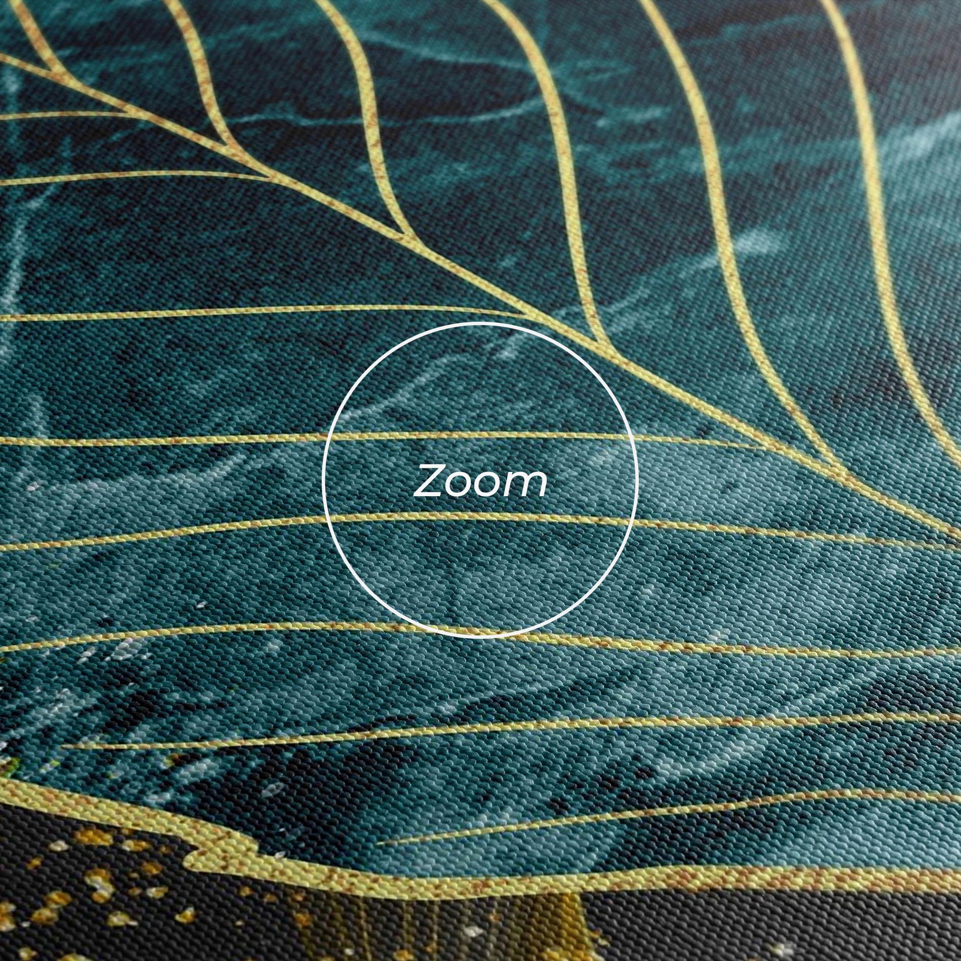 Obraz na Płótnie Golden Leaves Blue mockup 3