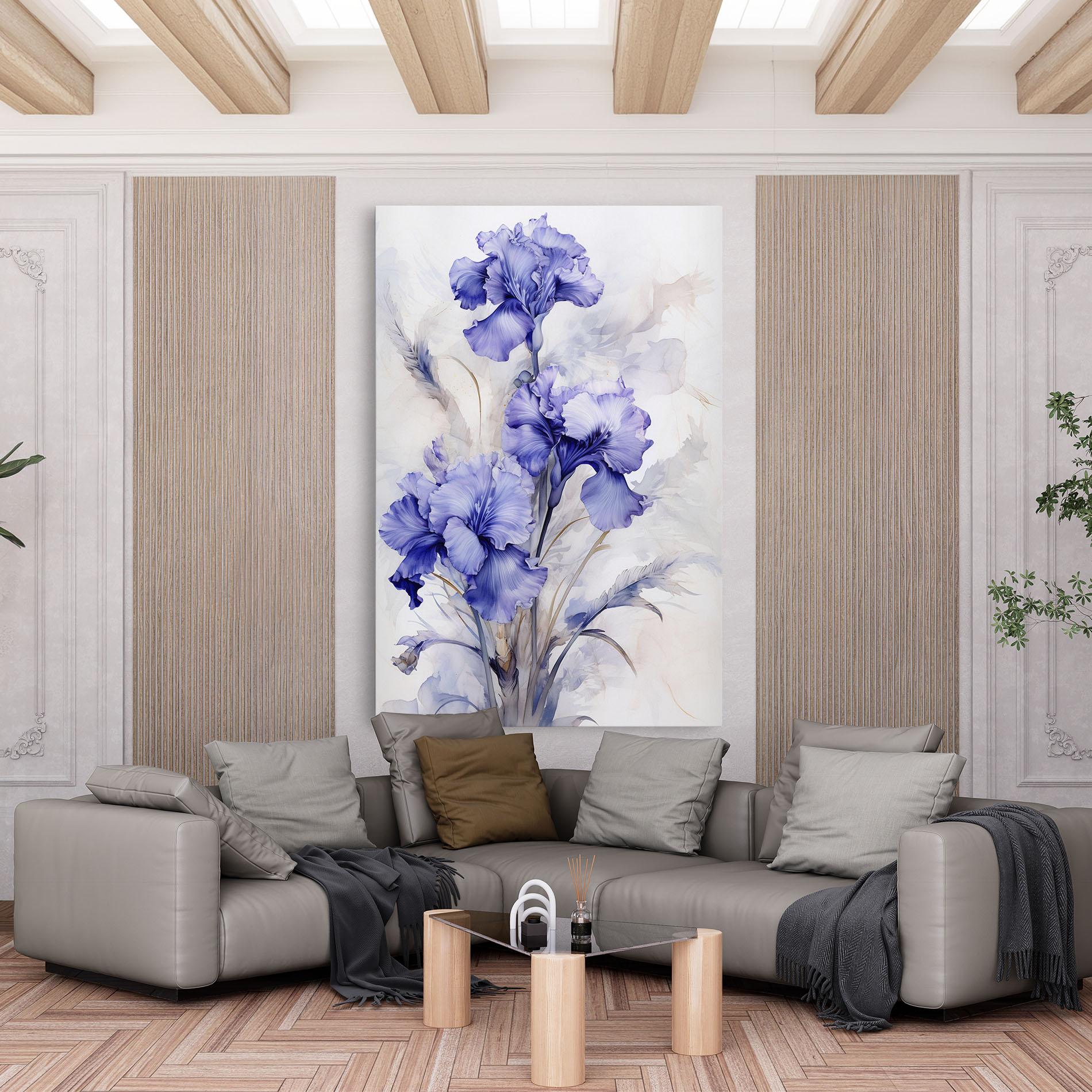 Obraz na Płótnie Purple Iris Painting mockup 6