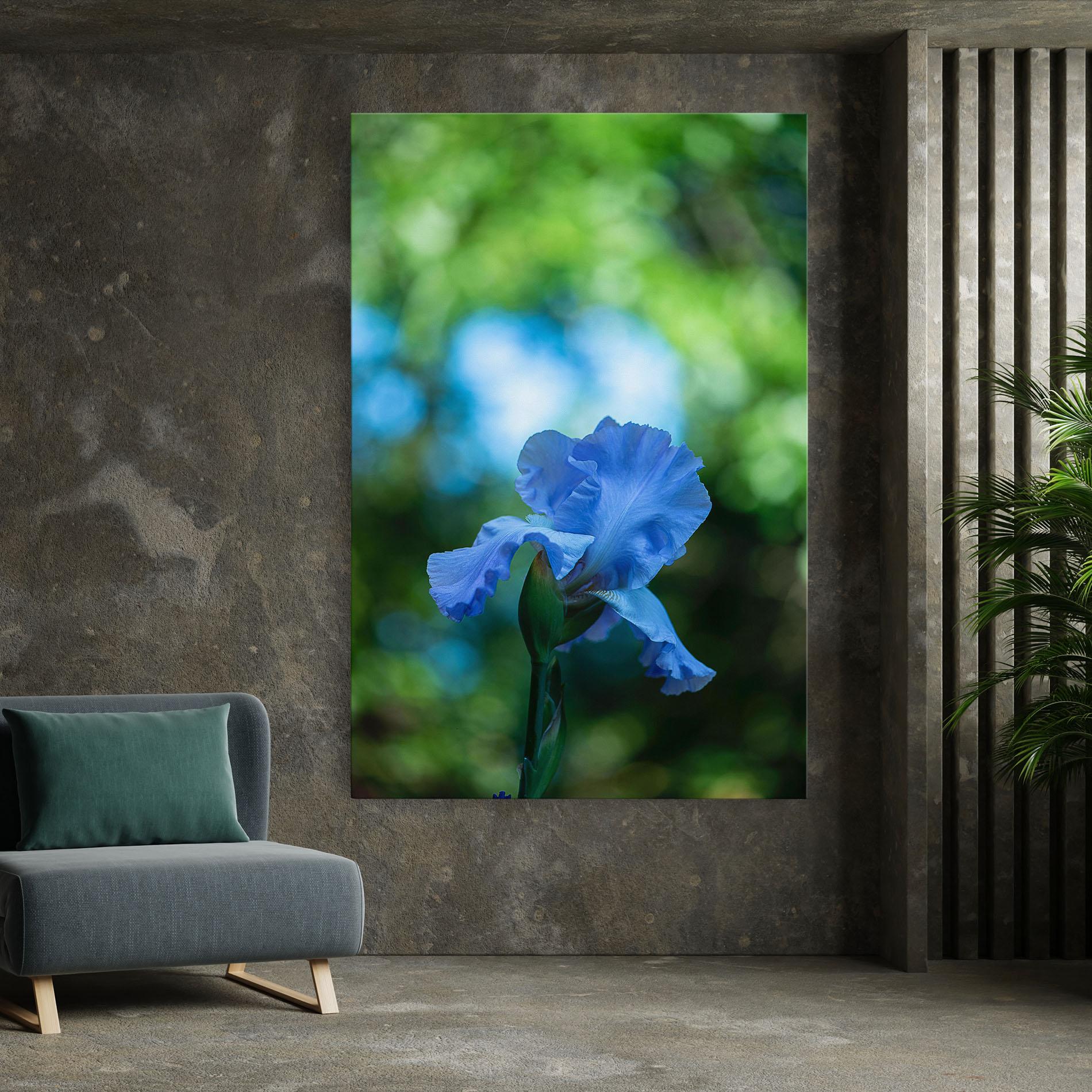 Obraz na Płótnie Blue Iris In The Garden mockup 7