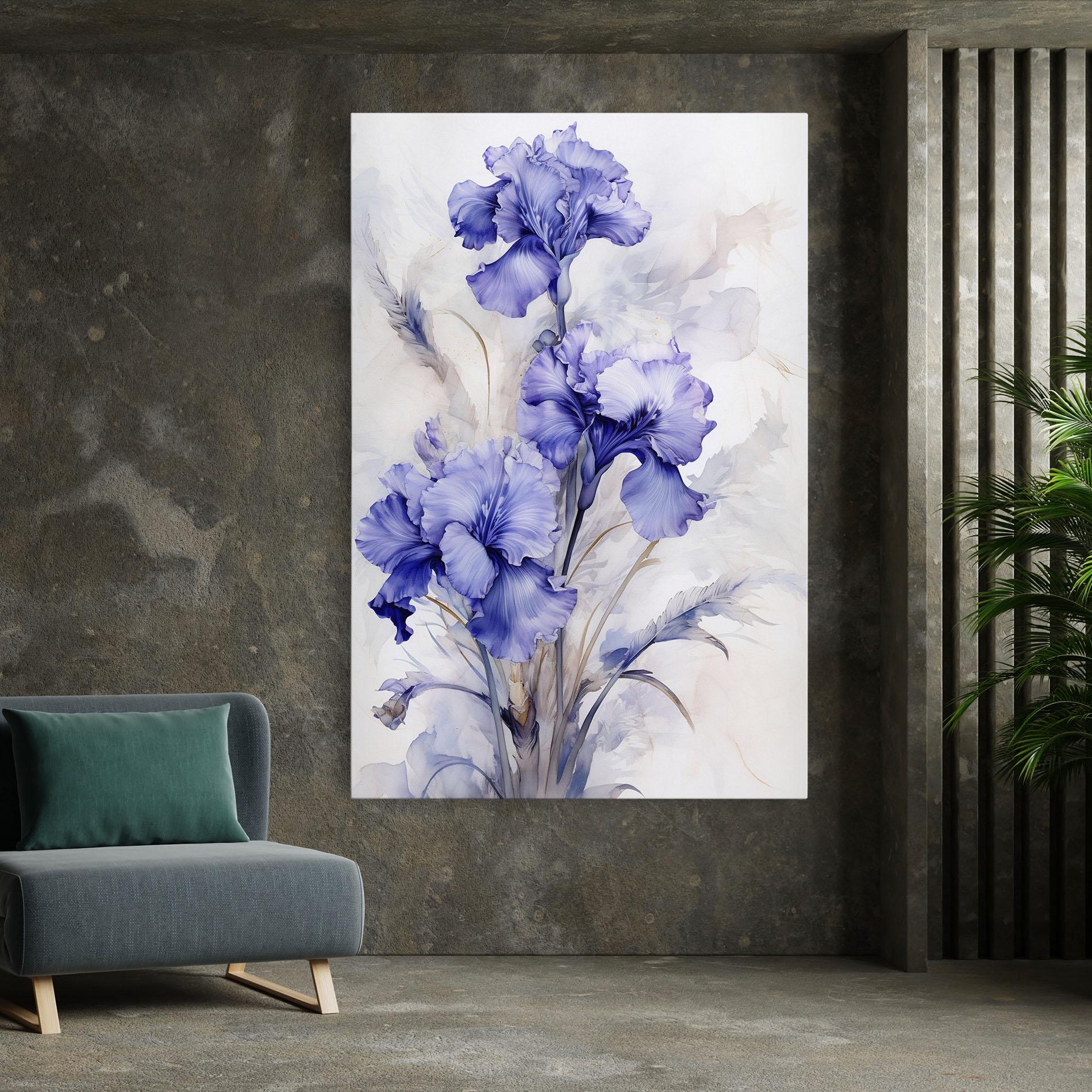 Obraz na Płótnie Purple Iris Painting mockup 7