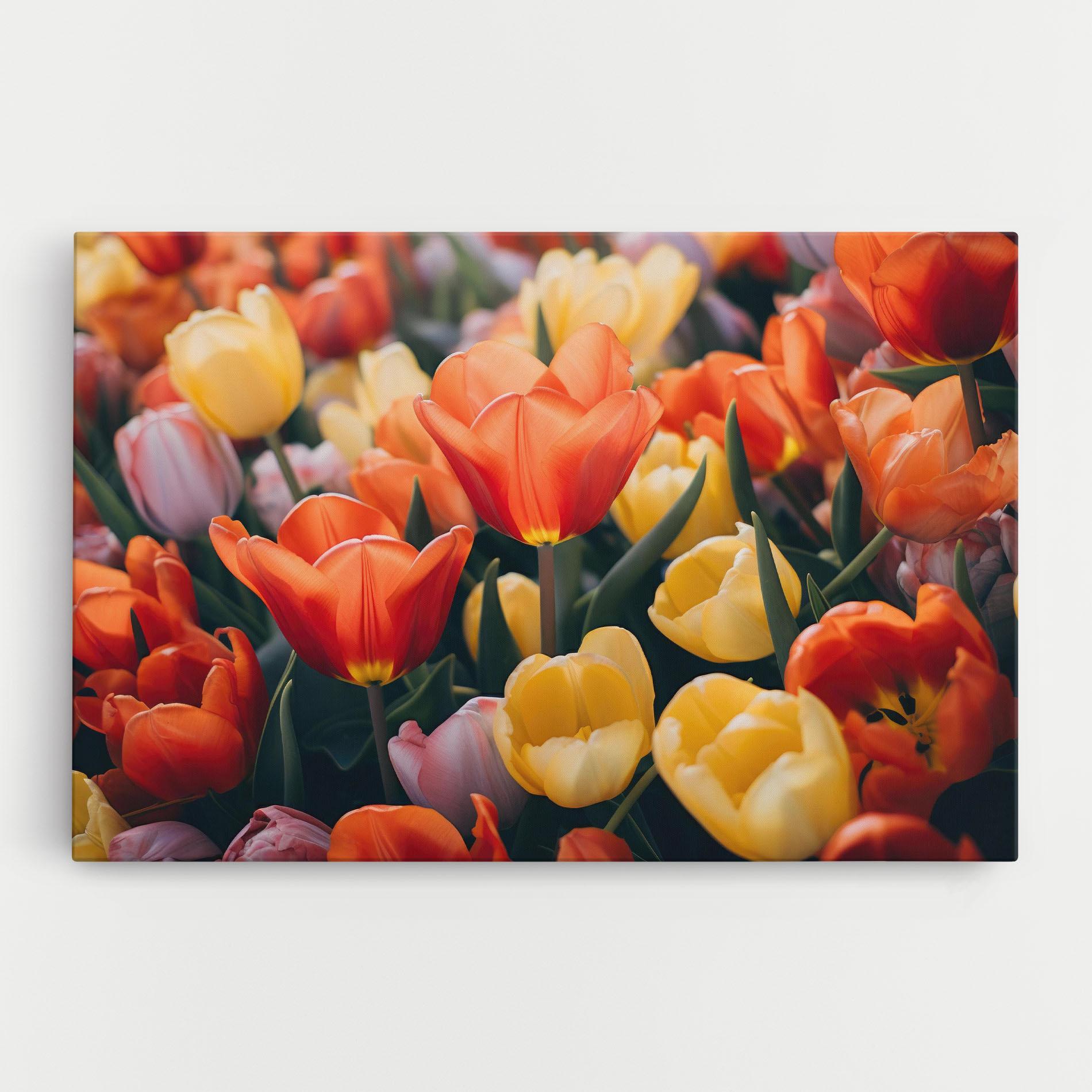 Obraz na Płótnie Orange Yellow Tulips mockup 0
