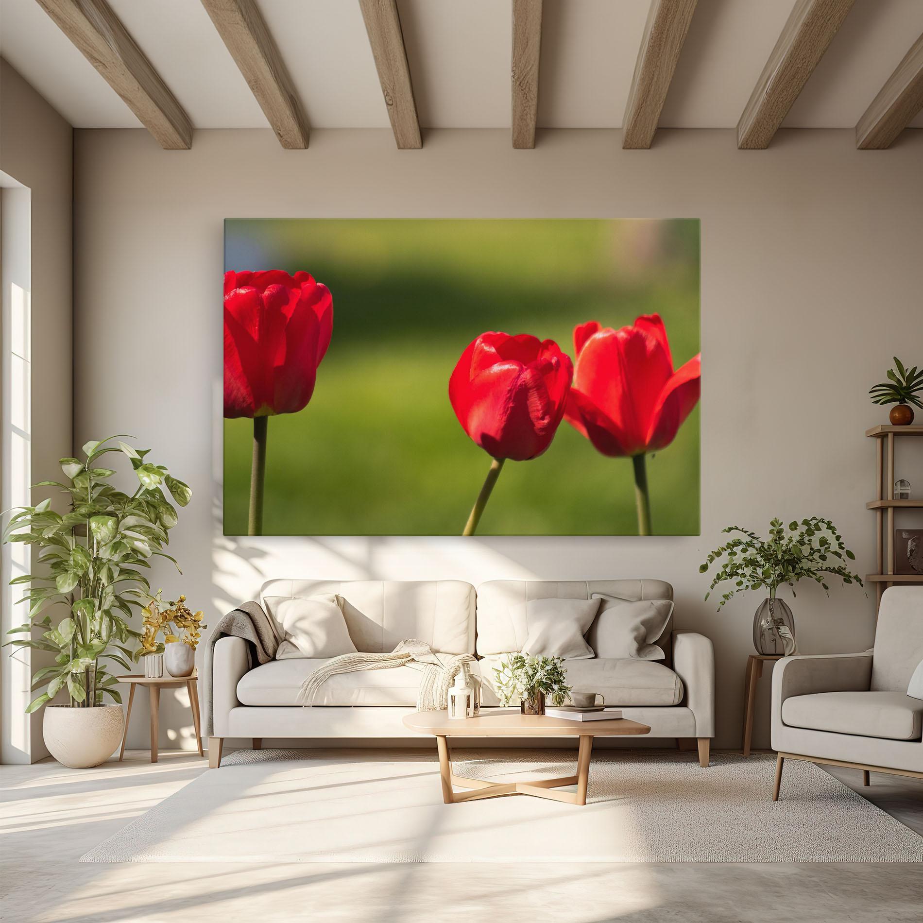 Obraz na Płótnie 3 Red Tulips mockup 6