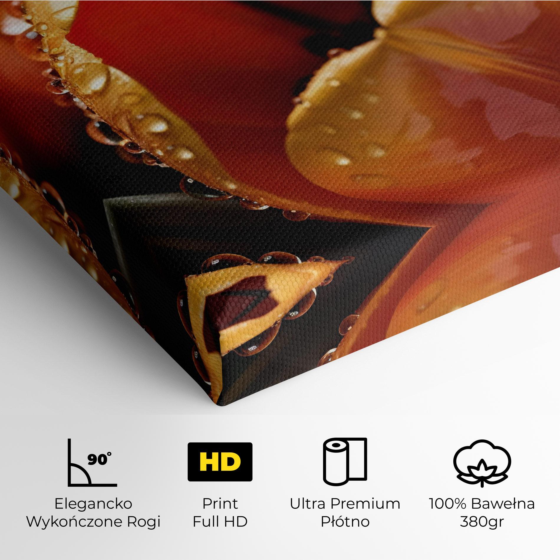 Obraz na Płótnie Orange Tulip Water Drops mockup 4