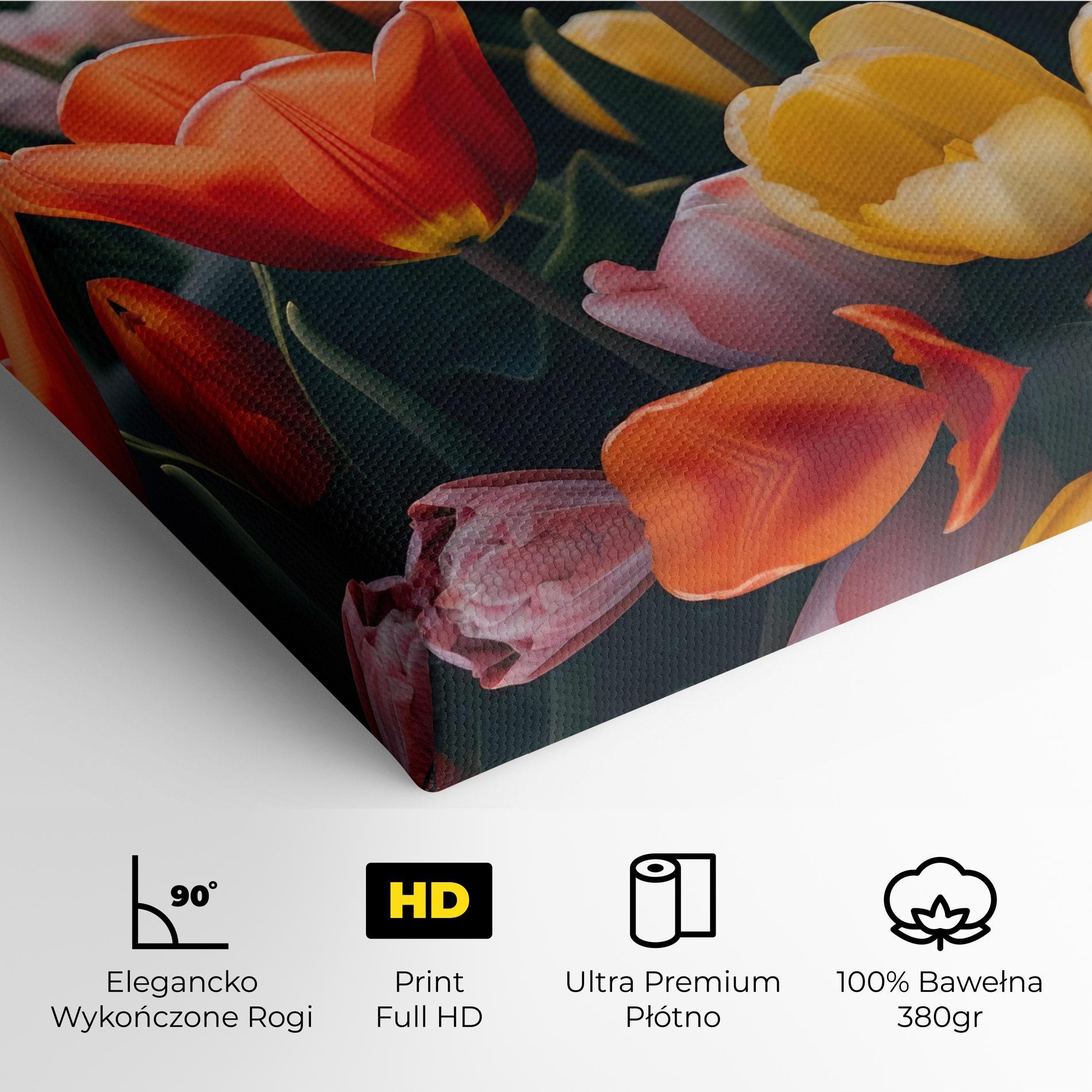 Obraz na Płótnie Orange Yellow Tulips mockup 4