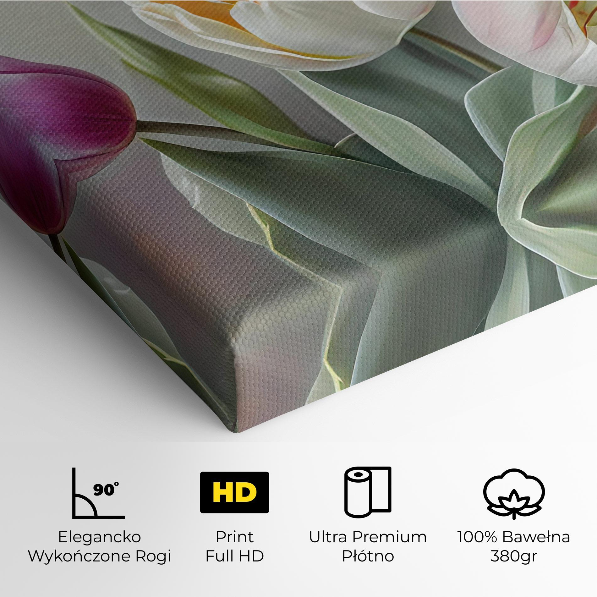 Obraz na Płótnie White Tulips Painting mockup 4