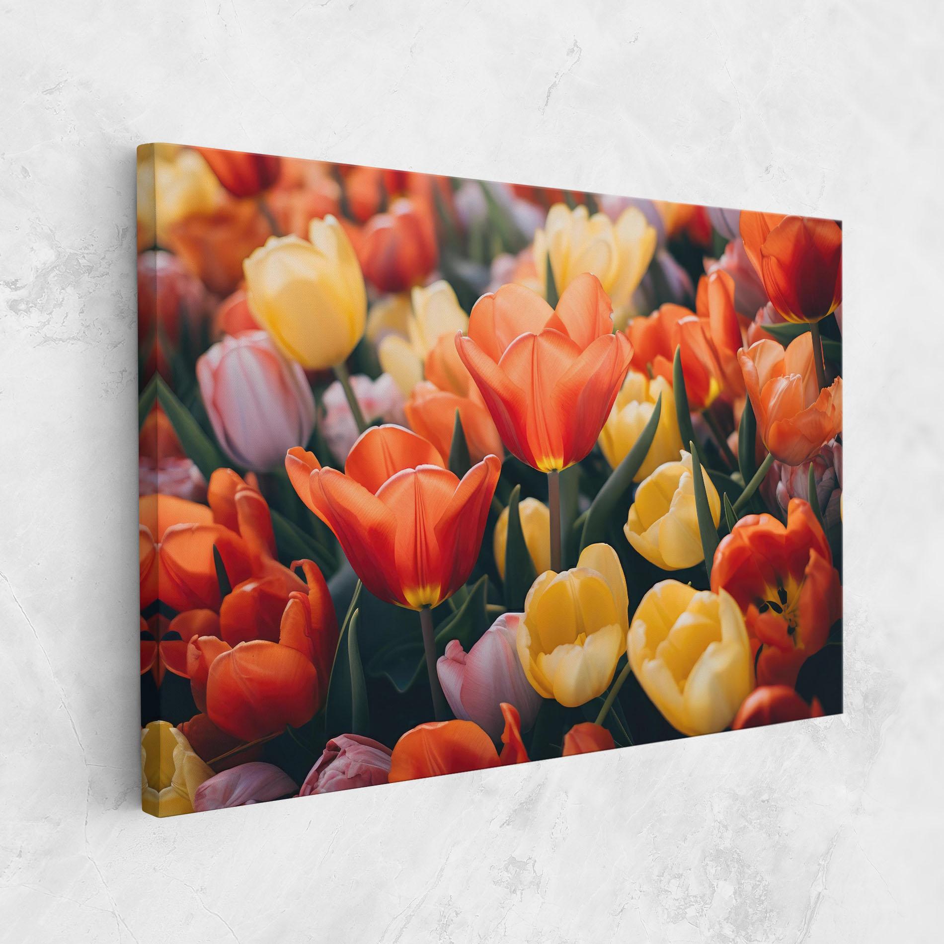 Obraz na Płótnie Orange Yellow Tulips mockup 1