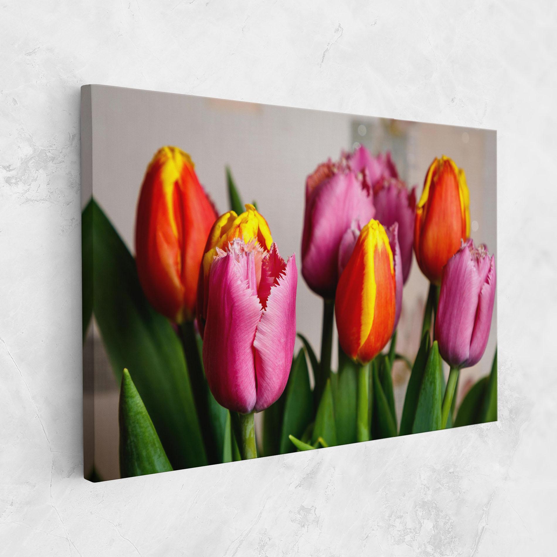 Obraz na Płótnie Pink Orange Tulips mockup 1