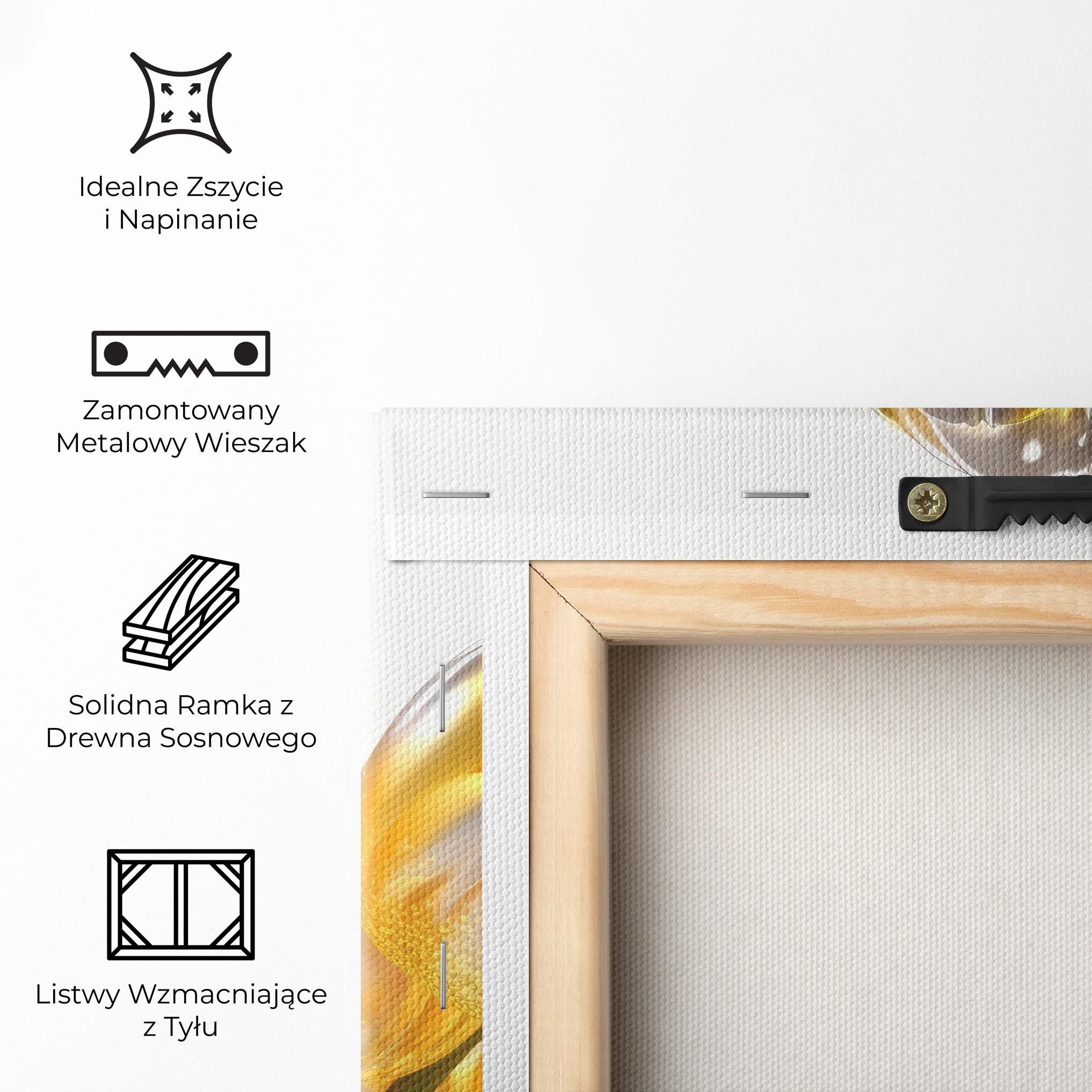 Obraz na Płótnie Gold White Tulips mockup 5