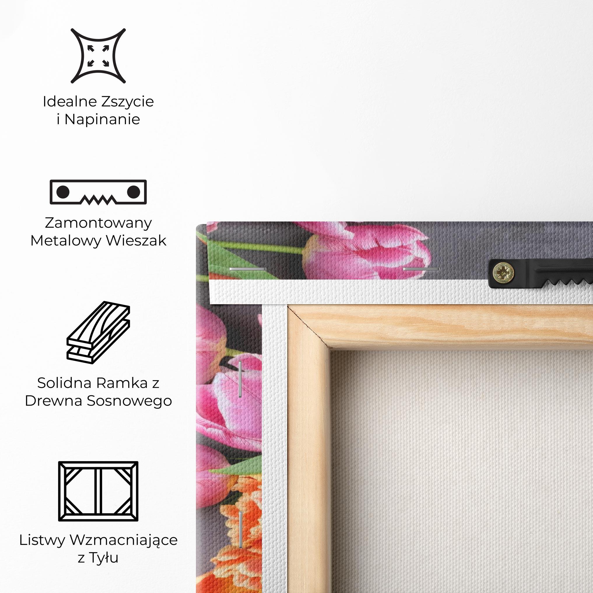 Obraz na Płótnie Light Orange Pink Tulips mockup 5