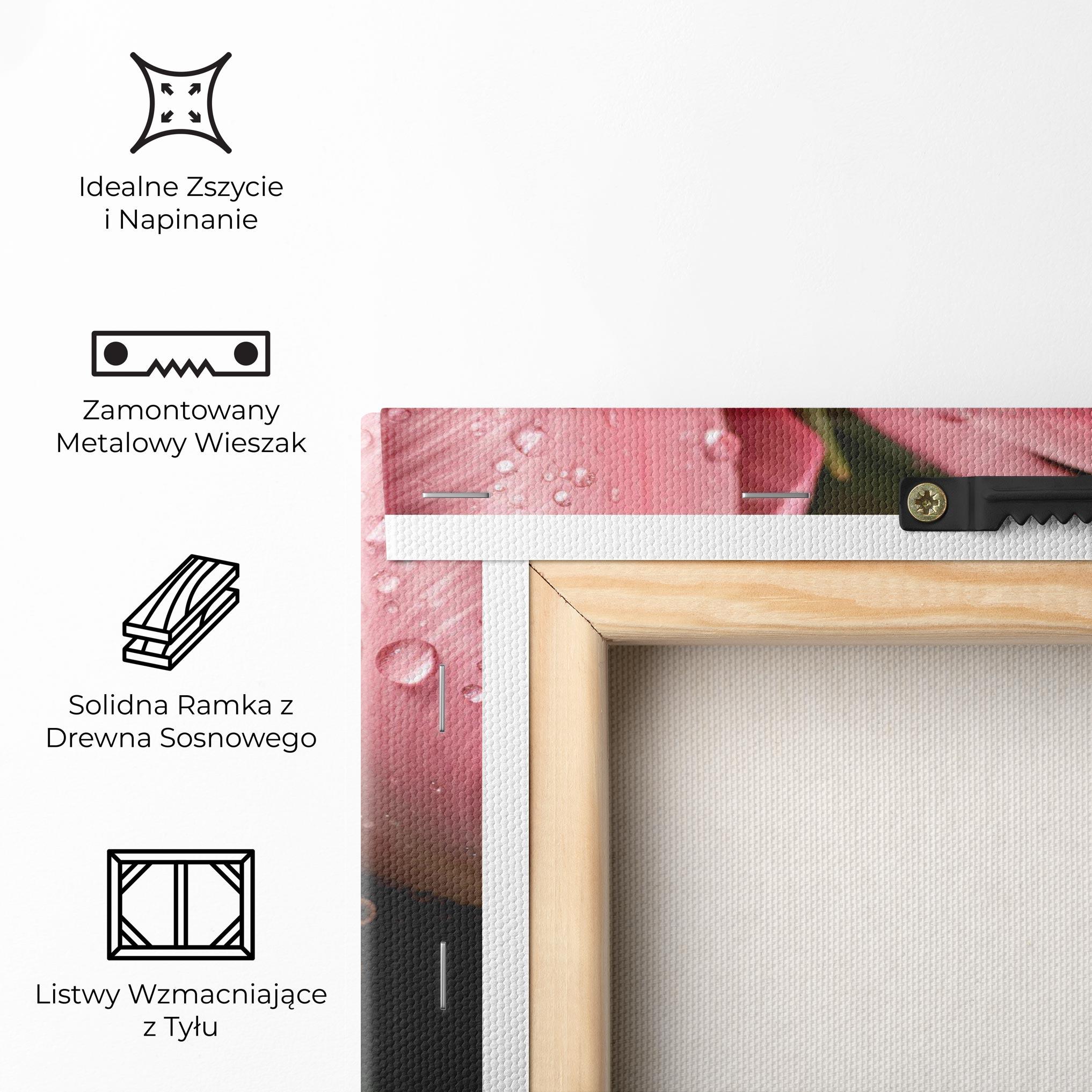 Obraz na Płótnie Pink Tulip With Drops mockup 5