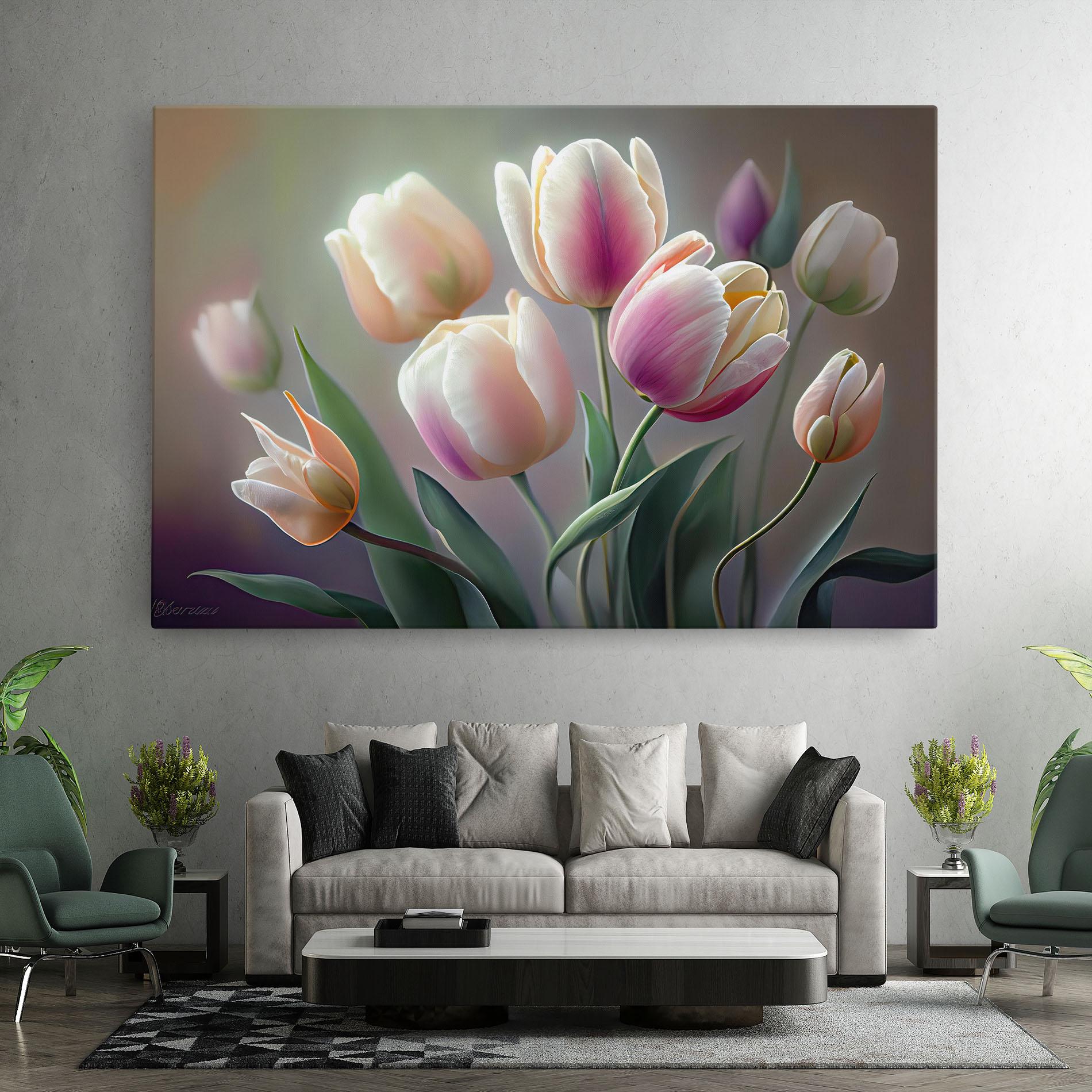 Obraz na Płótnie Pretty Tulips mockup 7