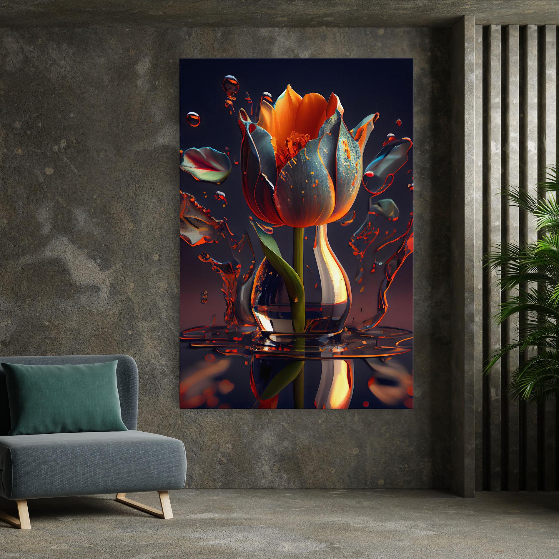 Obraz na Płótnie Black Tulip In Vase mockup 7