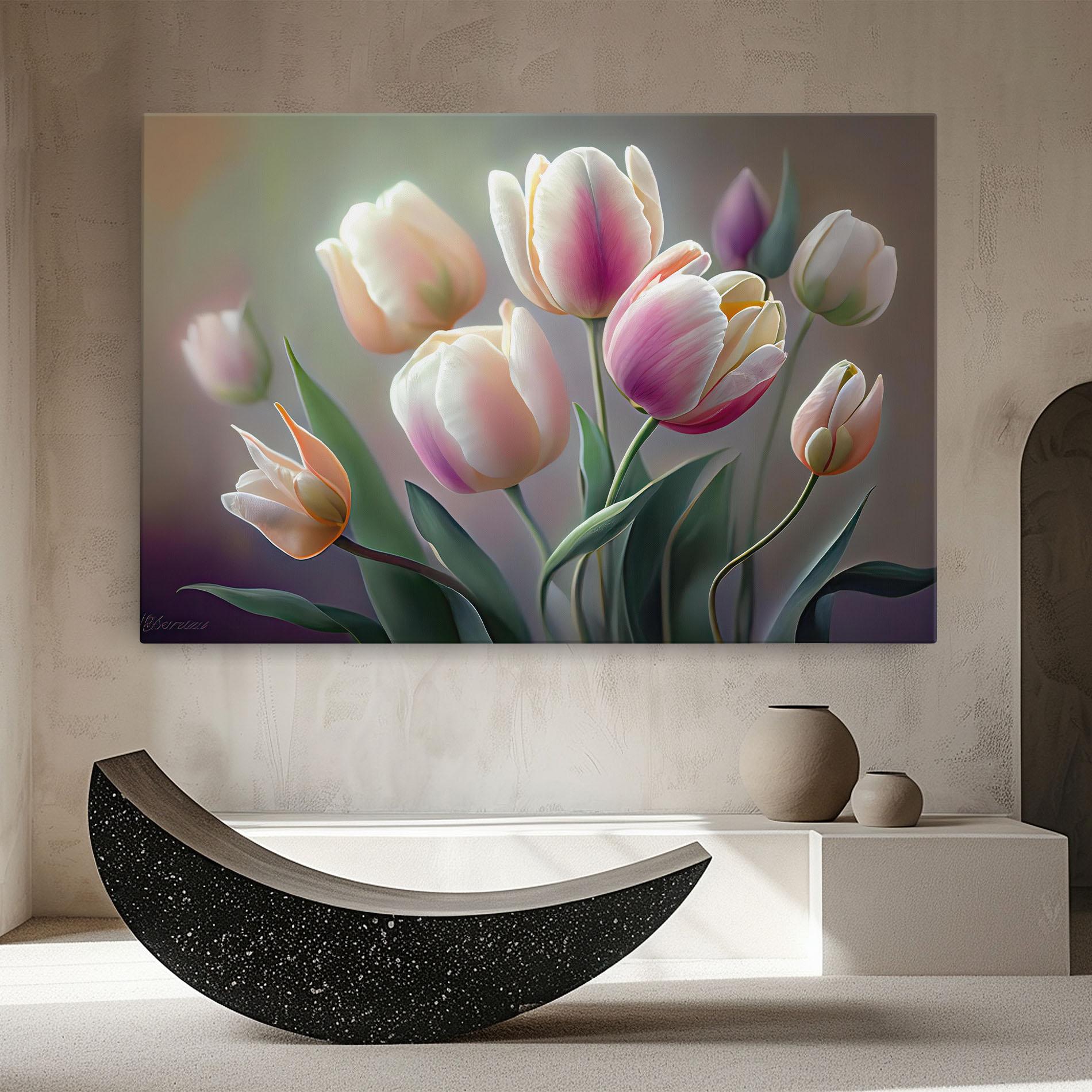 Obraz na Płótnie Pretty Tulips mockup 8