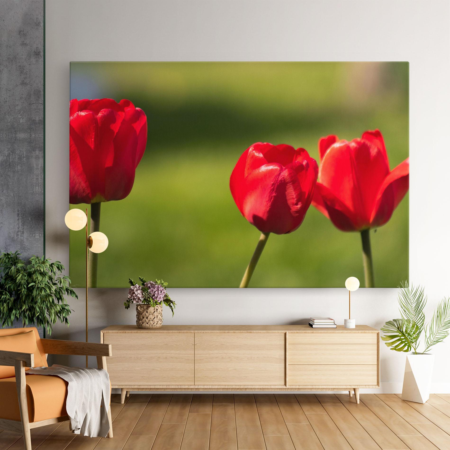 Obraz na Płótnie 3 Red Tulips mockup 9