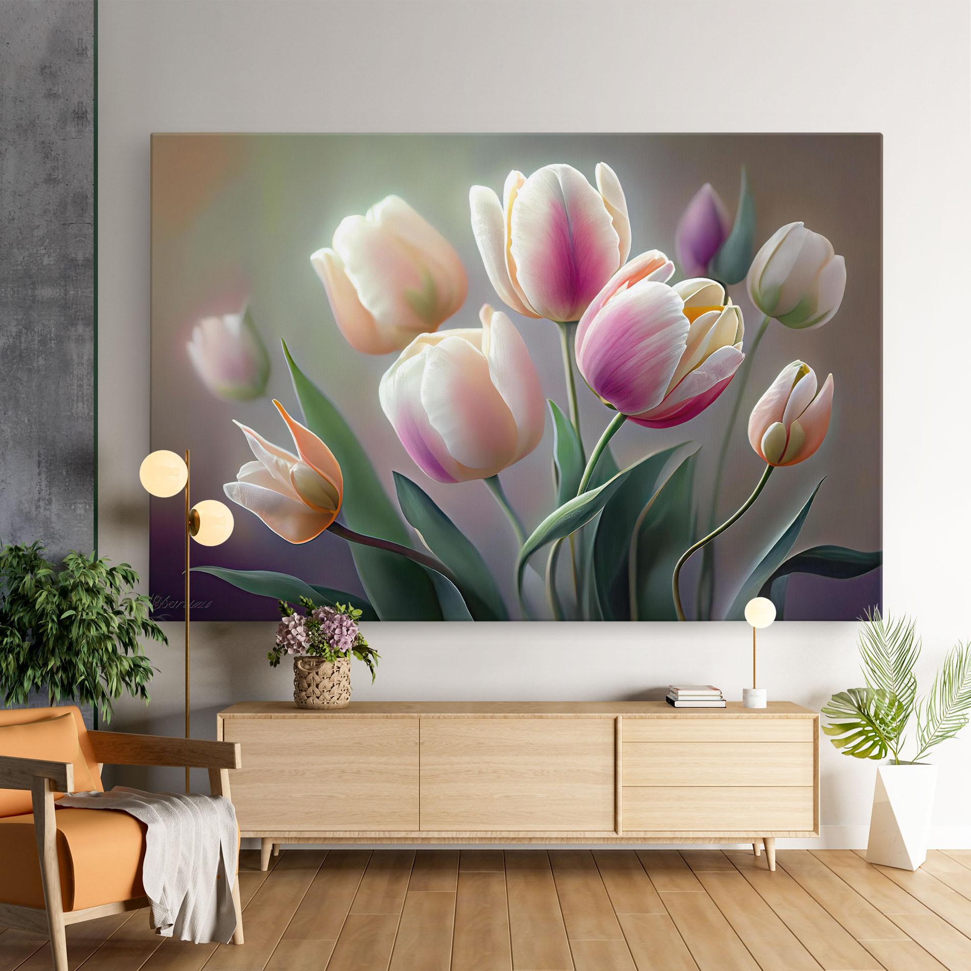 Obraz na Płótnie Pretty Tulips mockup 9
