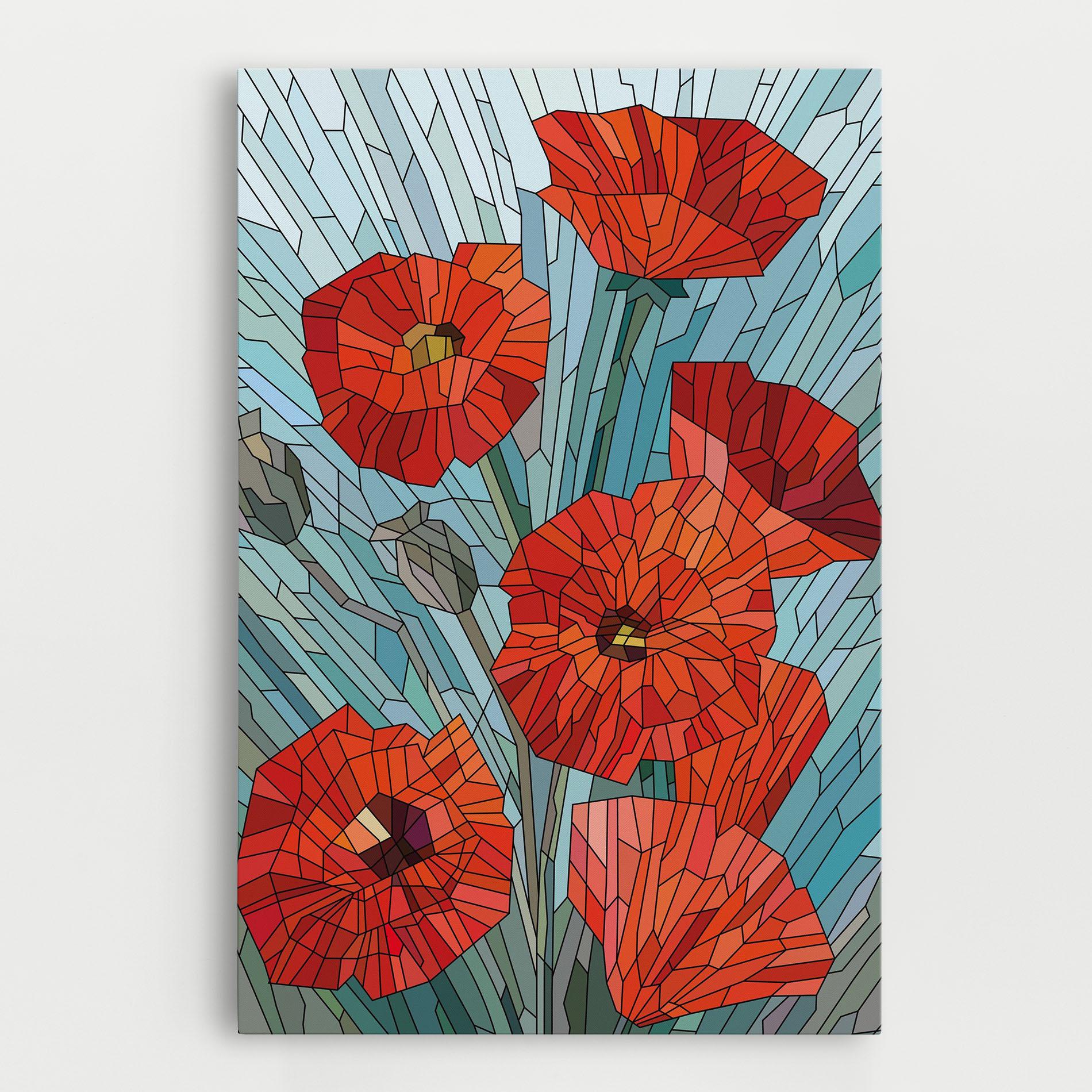 Obraz na Płótnie Blue Glass Poppy mockup 0