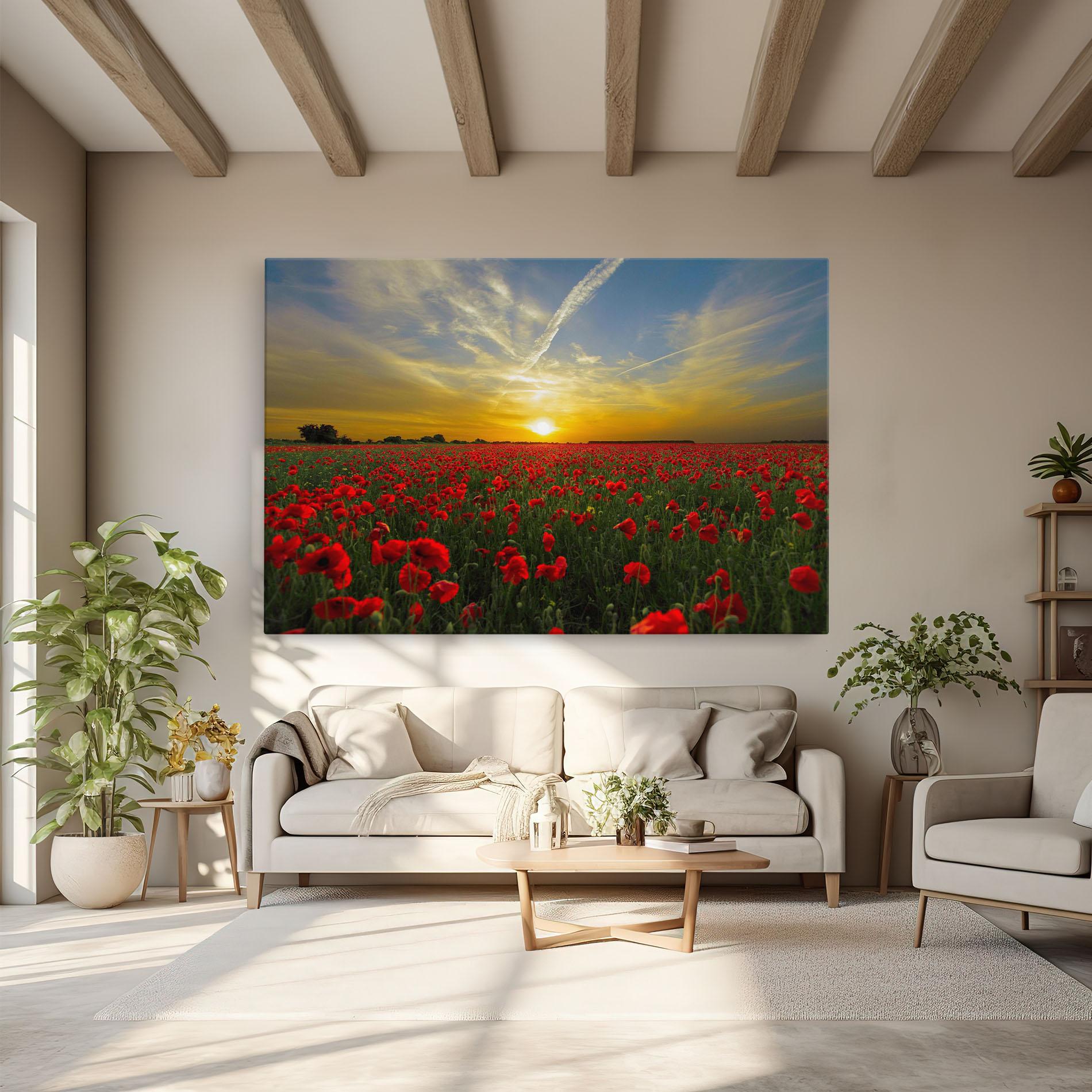 Obraz na Płótnie Poppies Sunset mockup 6
