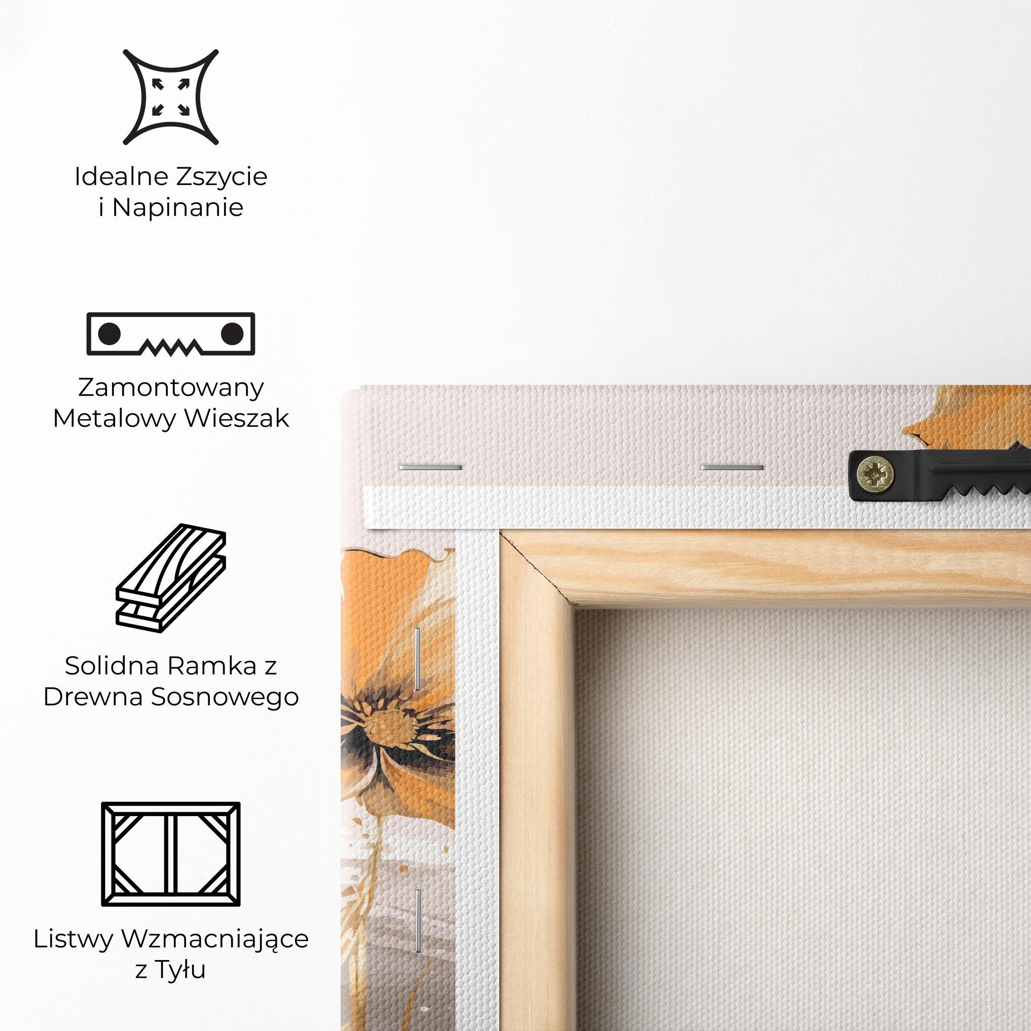 Obraz na Płótnie Gold Black Poppy mockup 5